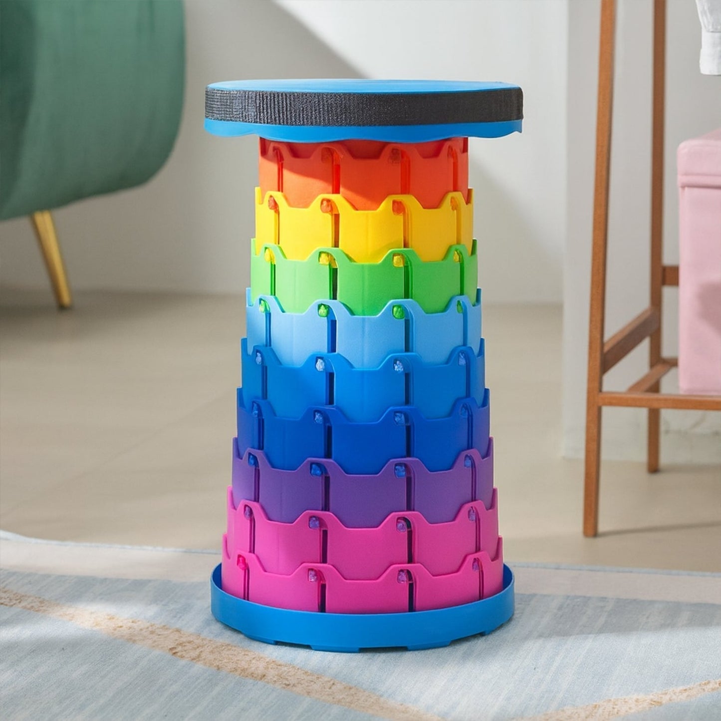 Portable Telescopic Folding Stool (1 Pc)