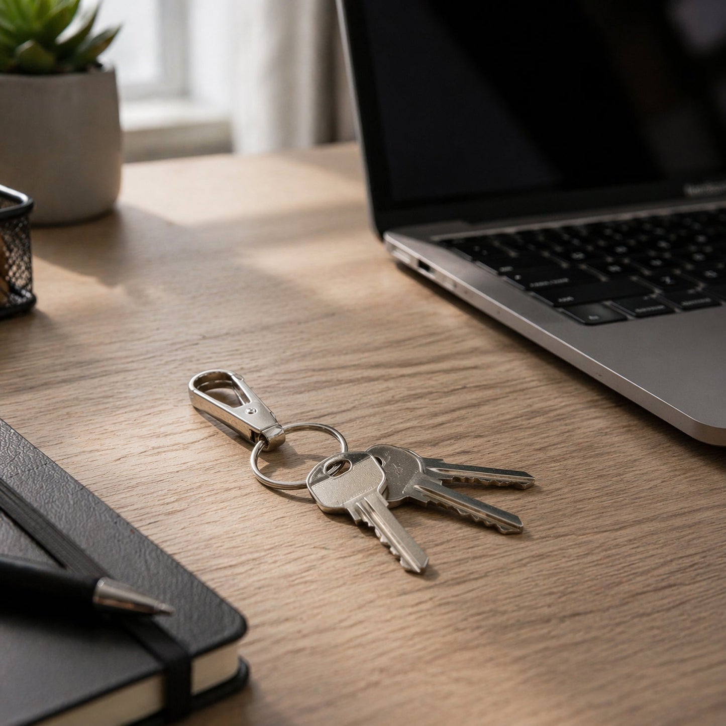 Heavy Duty Metal Keychain Clip with Key Ring, Key Clasp (1 Pc)