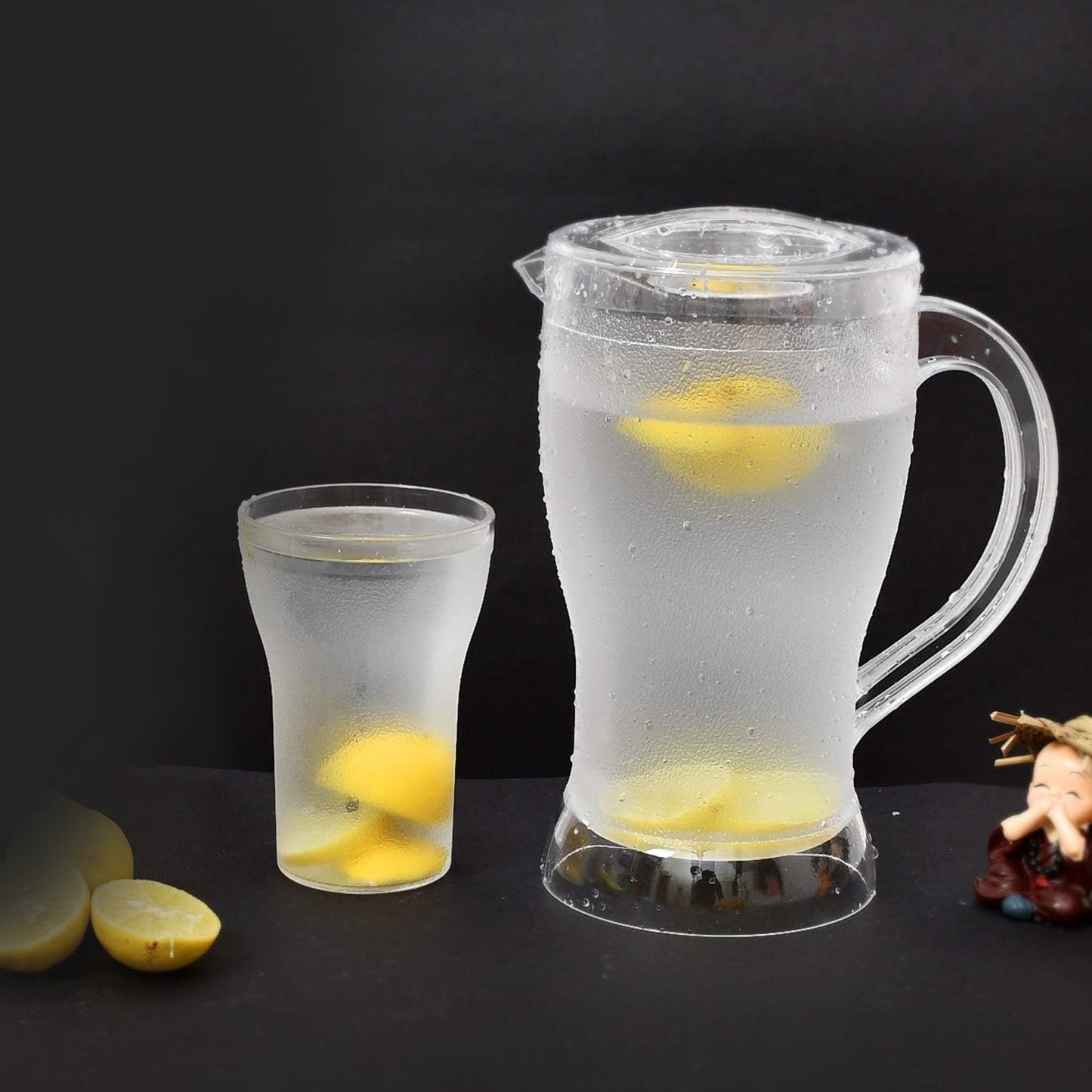 Apex Unbreakable Lemon Jug Set with 6 Glasses â€“ 1200ML Jug + 300ML Glasses Approx