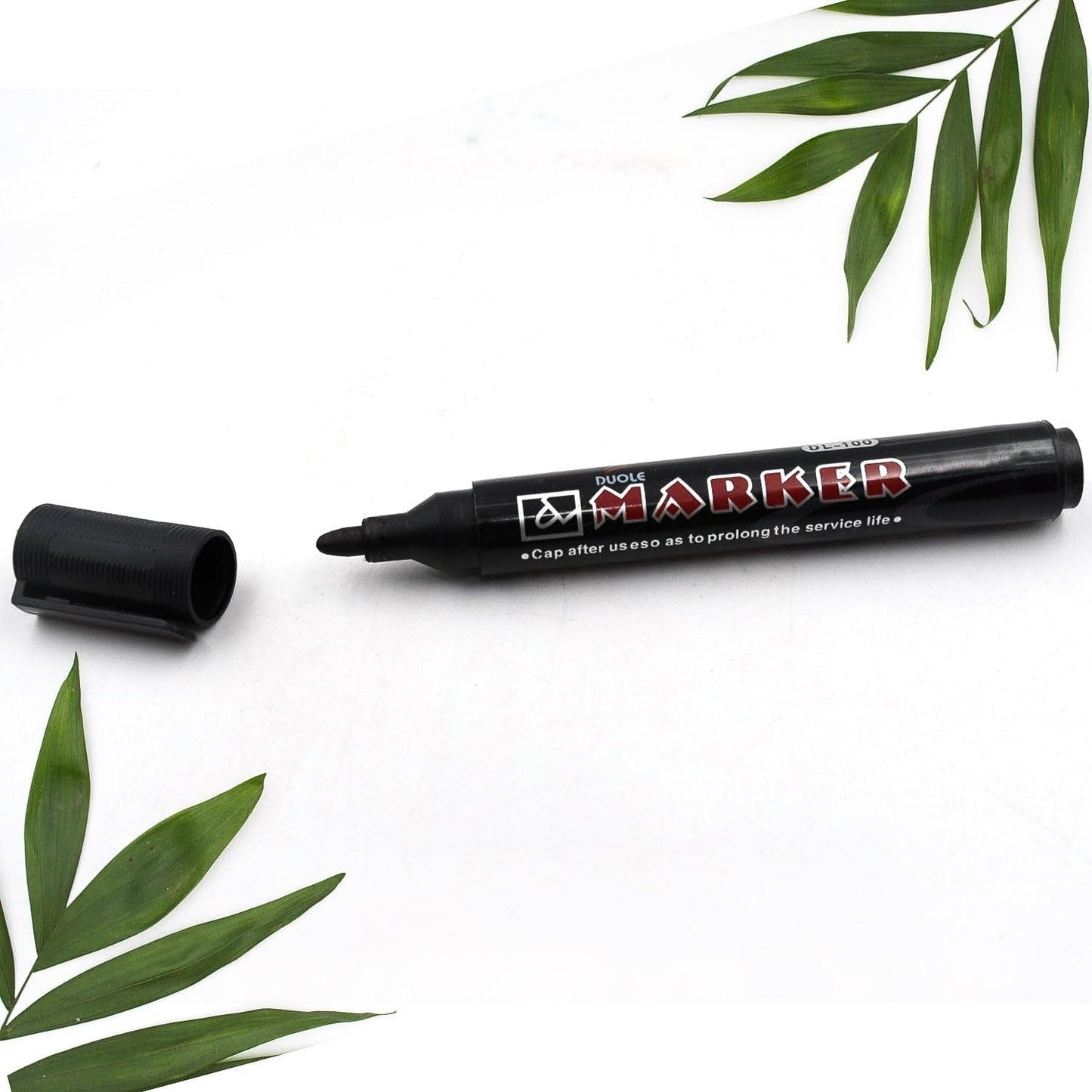 Premium Permanent Black Marker Pen Set (12 Pcs Set)