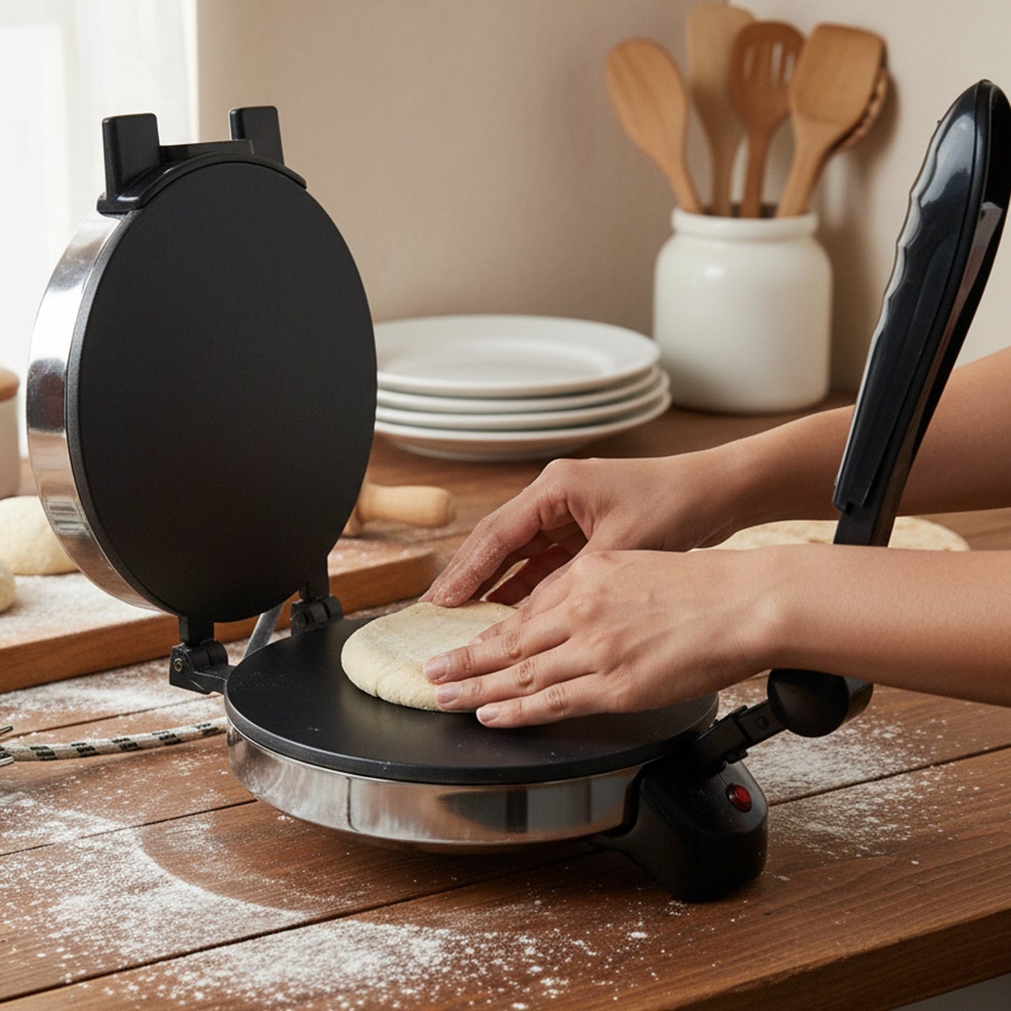Electric Roti Maker with Stainless Steel Heating Plate (1 Pc)