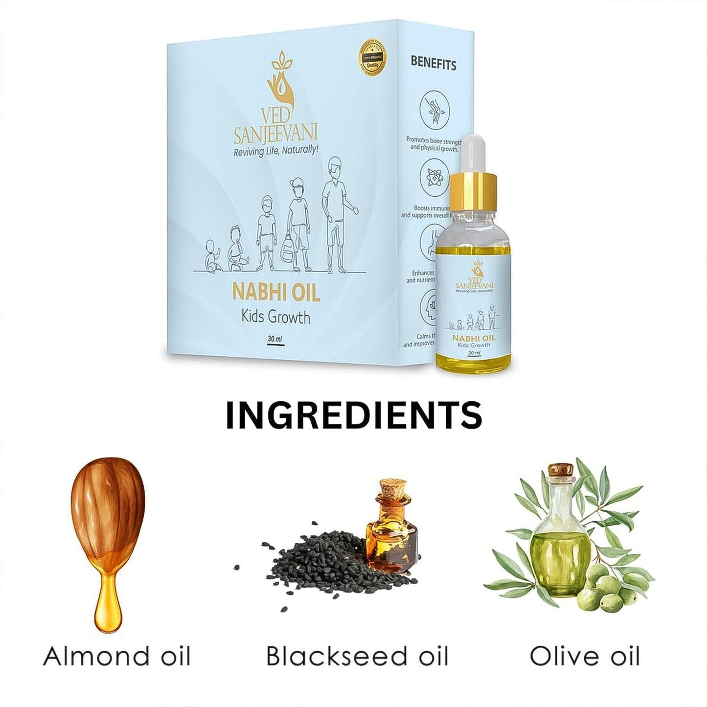 Ved Sanjeevani Nabhi Oil for Kids Growth (30ML / 1 Pc)