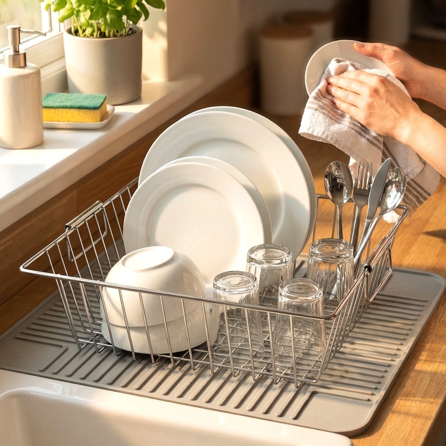 Multipurpose Stainless Steel Kitchen Sink Basket (1 Pc, 12x15 Inch)