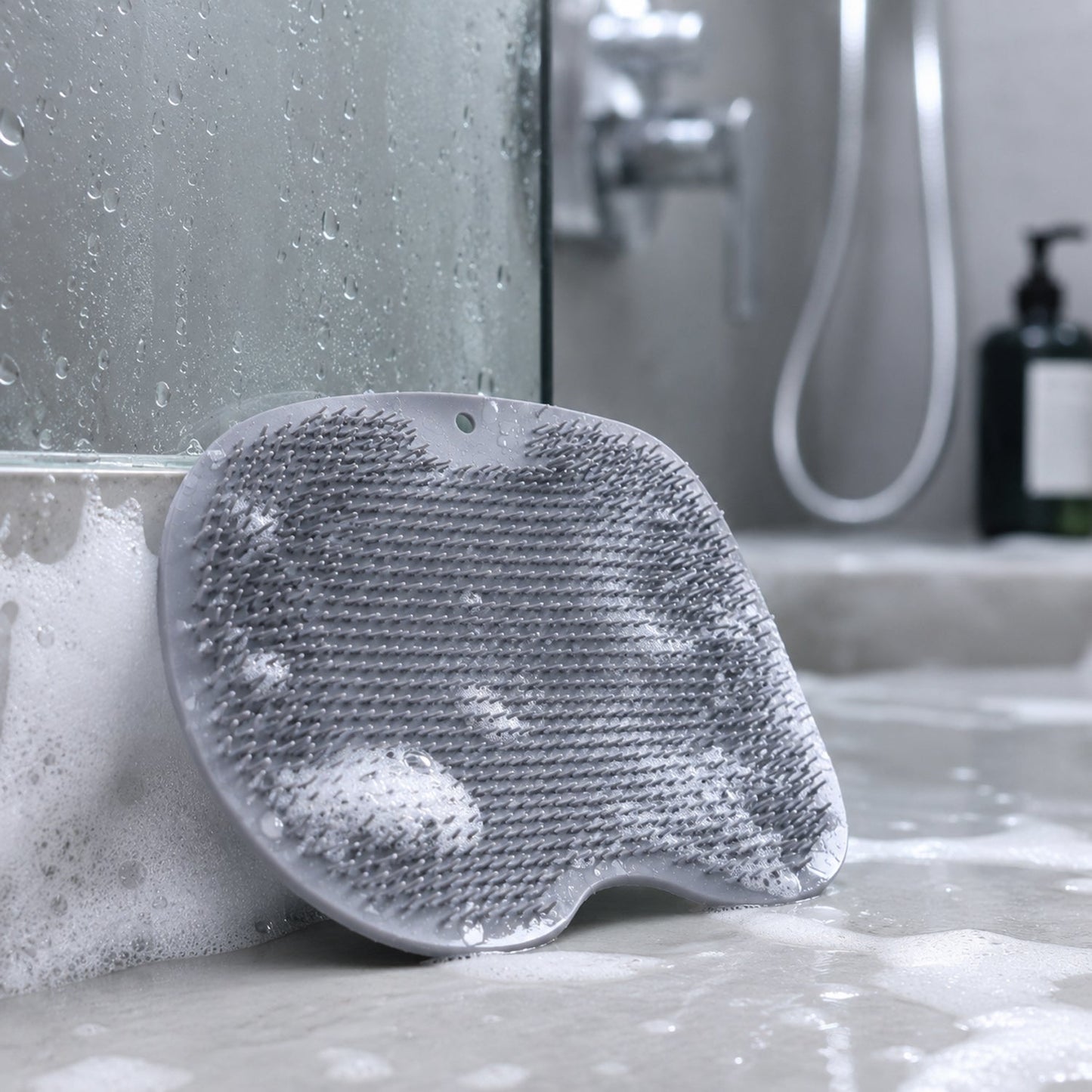 Silicone Bathroom Foot Cleaning Scrubber Mat (1 Pc, 27x20 Cm)