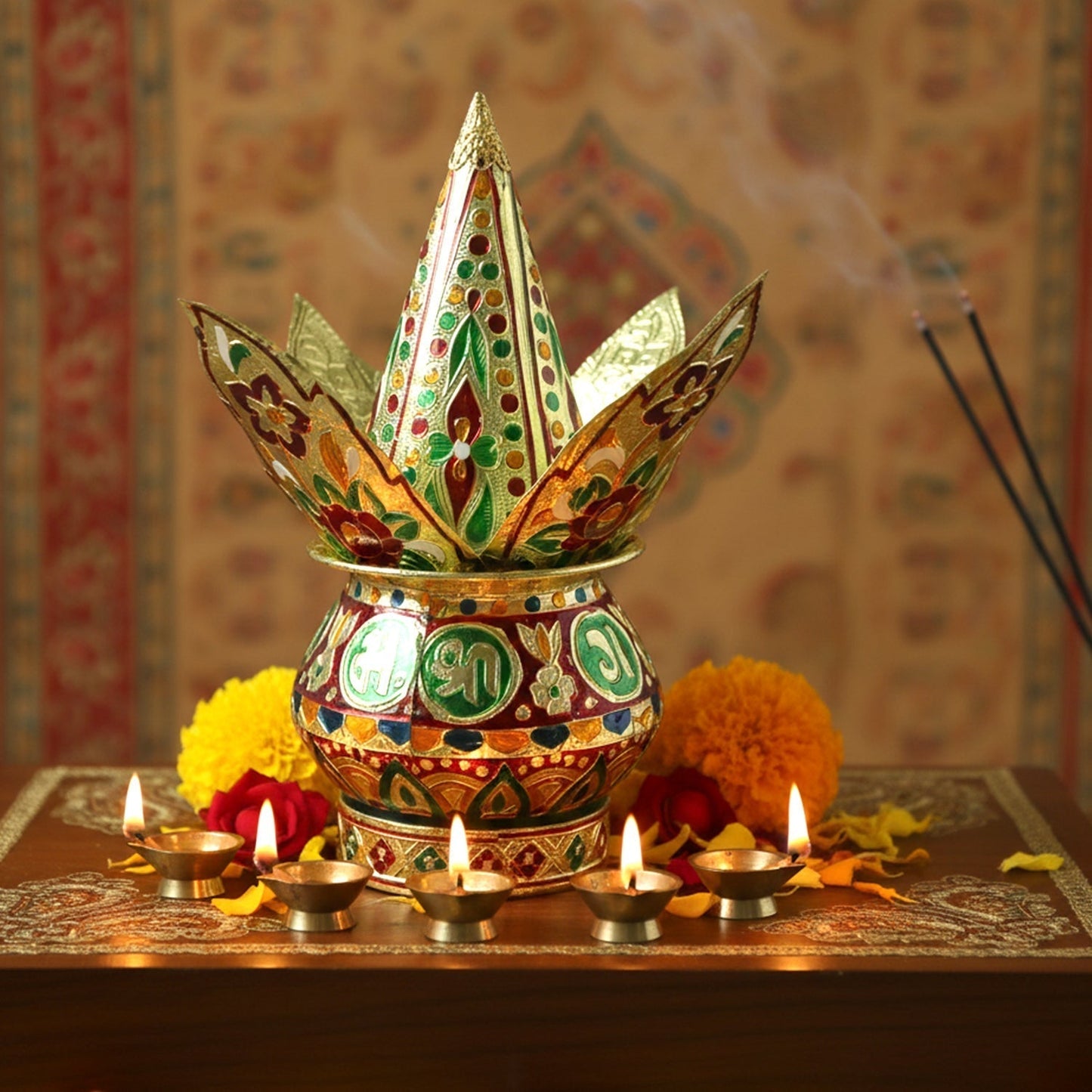 Traditional Decorative Pooja Kalash (1 Set)