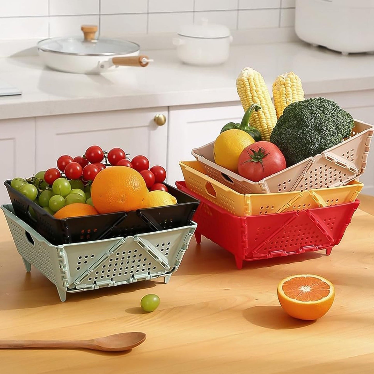 Storage Basket Box with Holes Ventilated Design (23×20 Cm / 1 Pc)