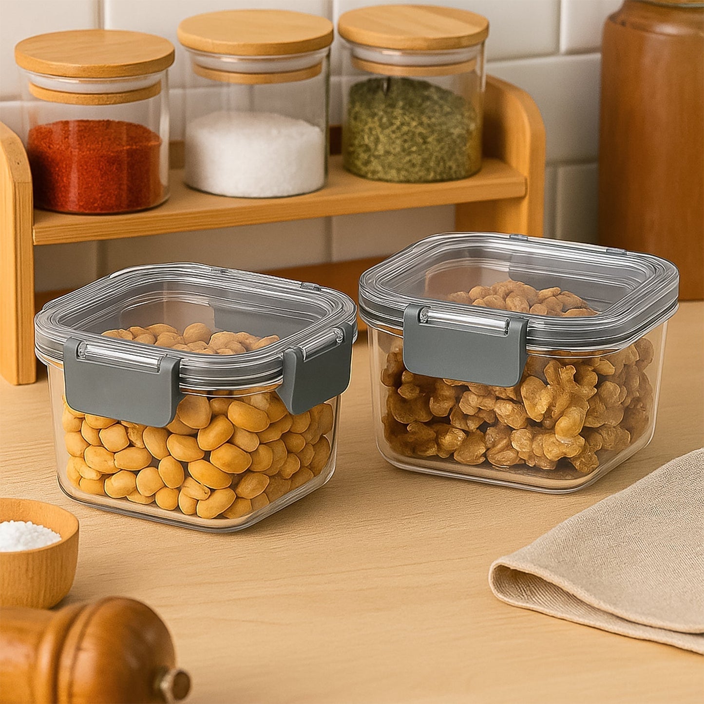 Apex Press Nâ€™ Lock Airtight Food Storage Container Set (2Pc/450ml) Approx