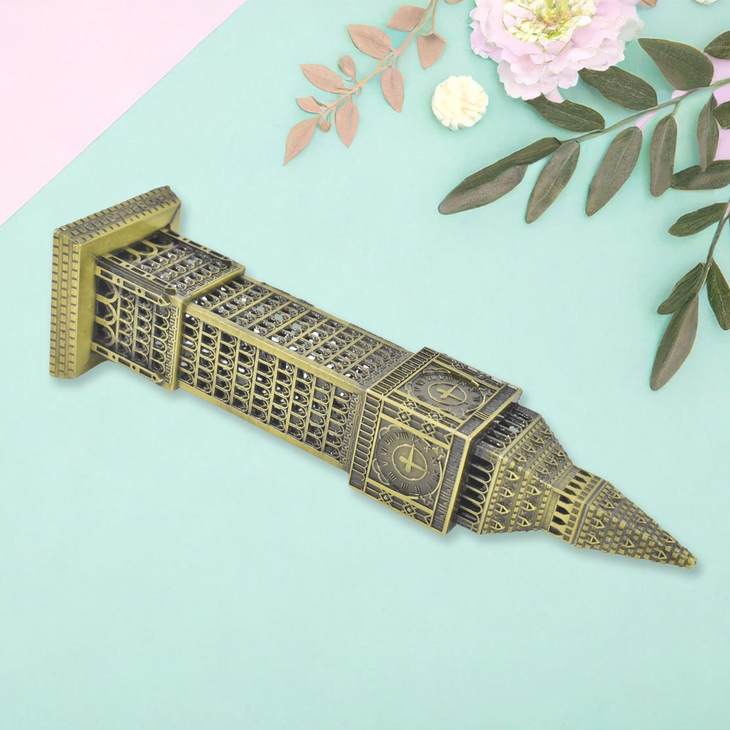 Big Ben London Clock Tower Miniature Metal Statue - Elegant Home Decor and Perfect Gifting Option