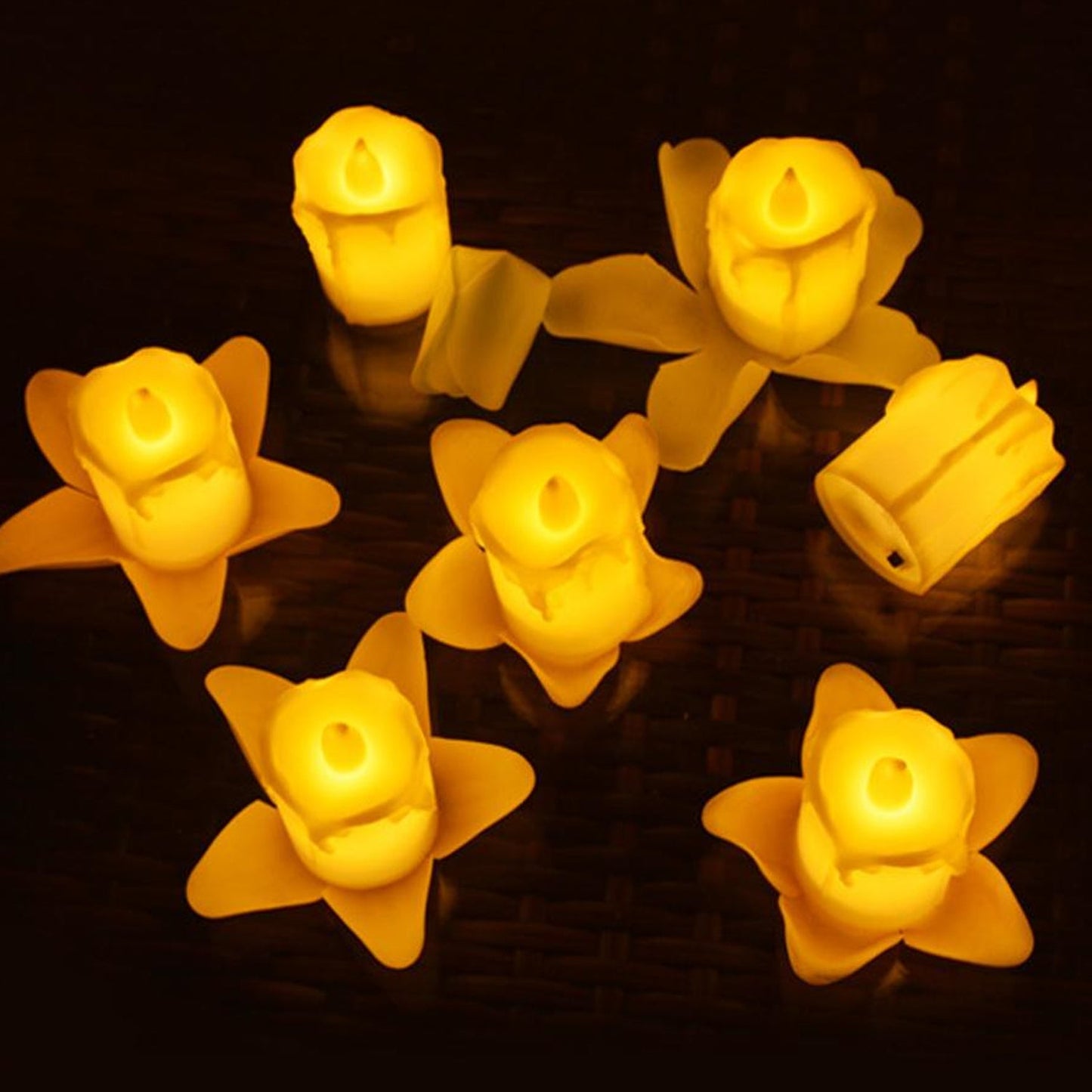 Set of 24 Multicolor Flameless Melted Design Candles for Decoration