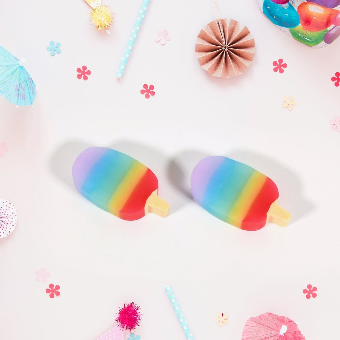 Jelly Popsicle Erasers – Cute & Fancy Mini Erasers for Kids (2 Pc Set, Mix Design)