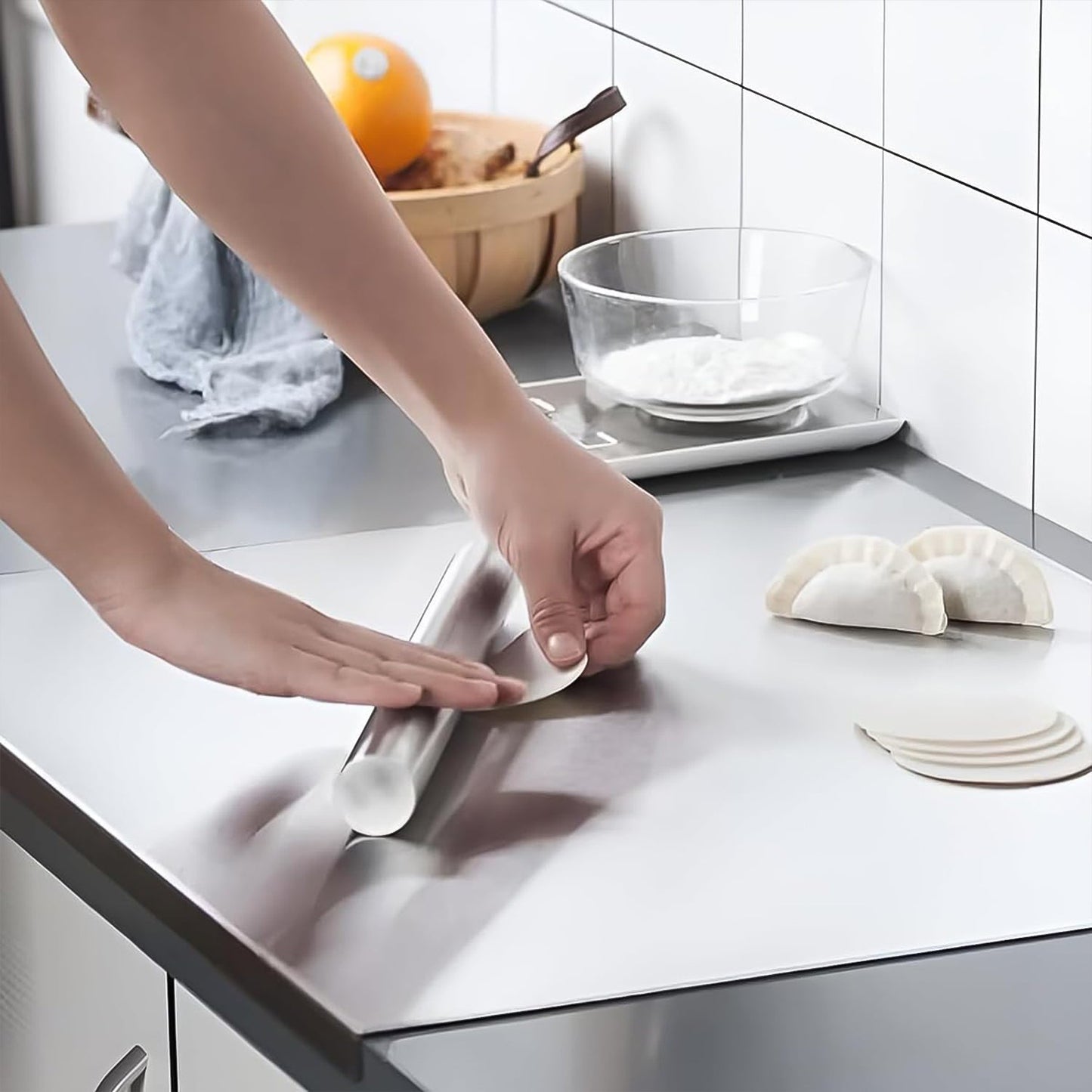 Premium Stainless Steel Anti-Bacterial Chopping Board for Kitchen (1 Pc)