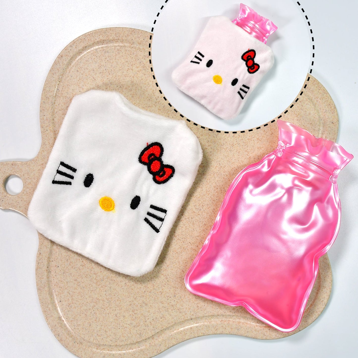 White Small Hot Water Bag â€“ Pain Relief for Neck, Shoulder, Hand & Feet, Menstrual Cramps Warmer