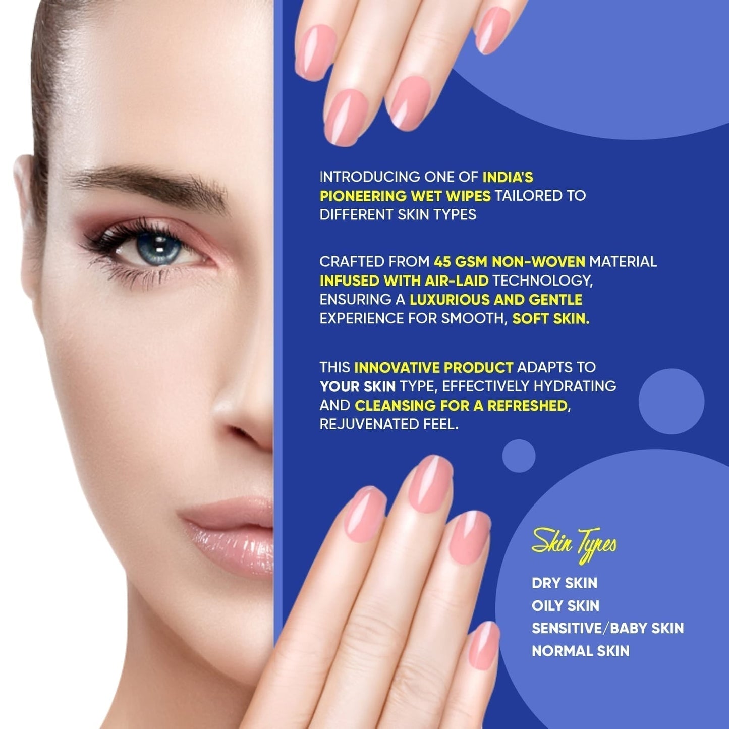 Refreshing Alcohol-Free Wet Wipes â€“ Facial & Body Wipes (25 Pc)