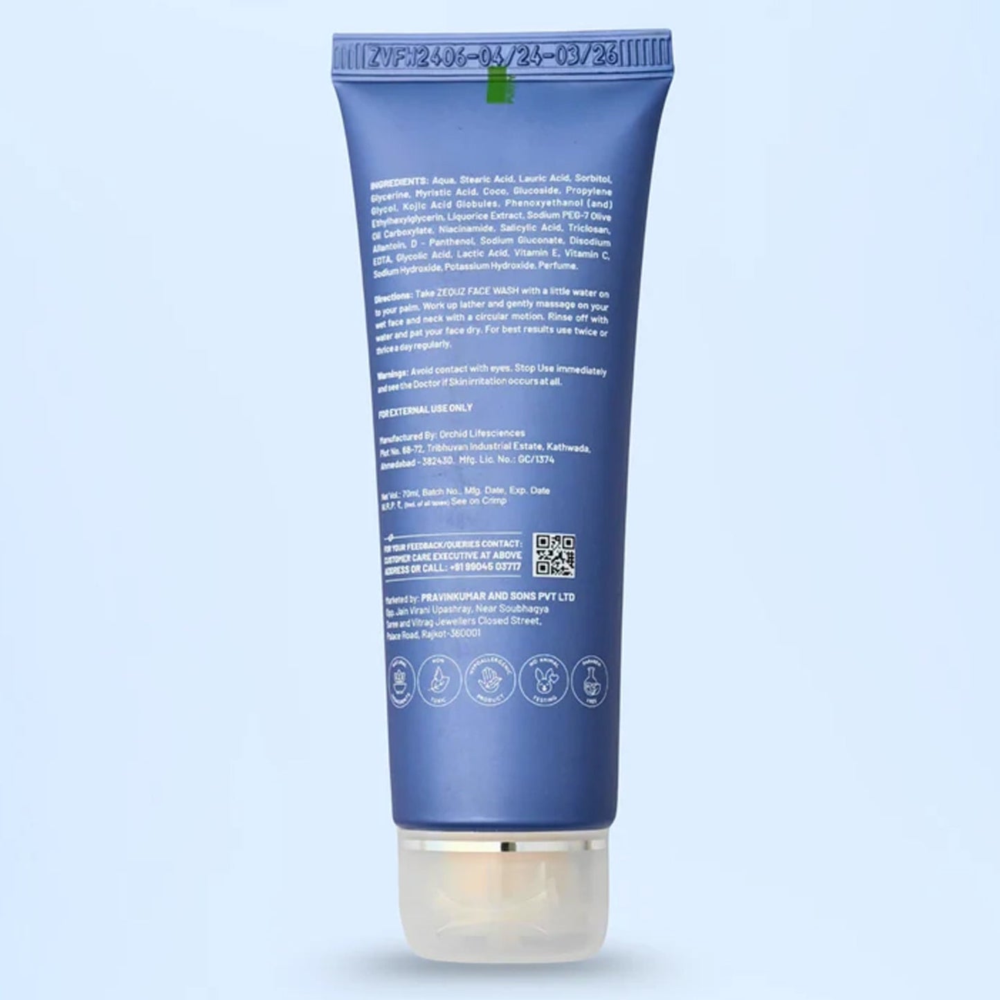 Zequz Vitamin C + E Brightening Face Wash - (1 Pc / 70 ML)