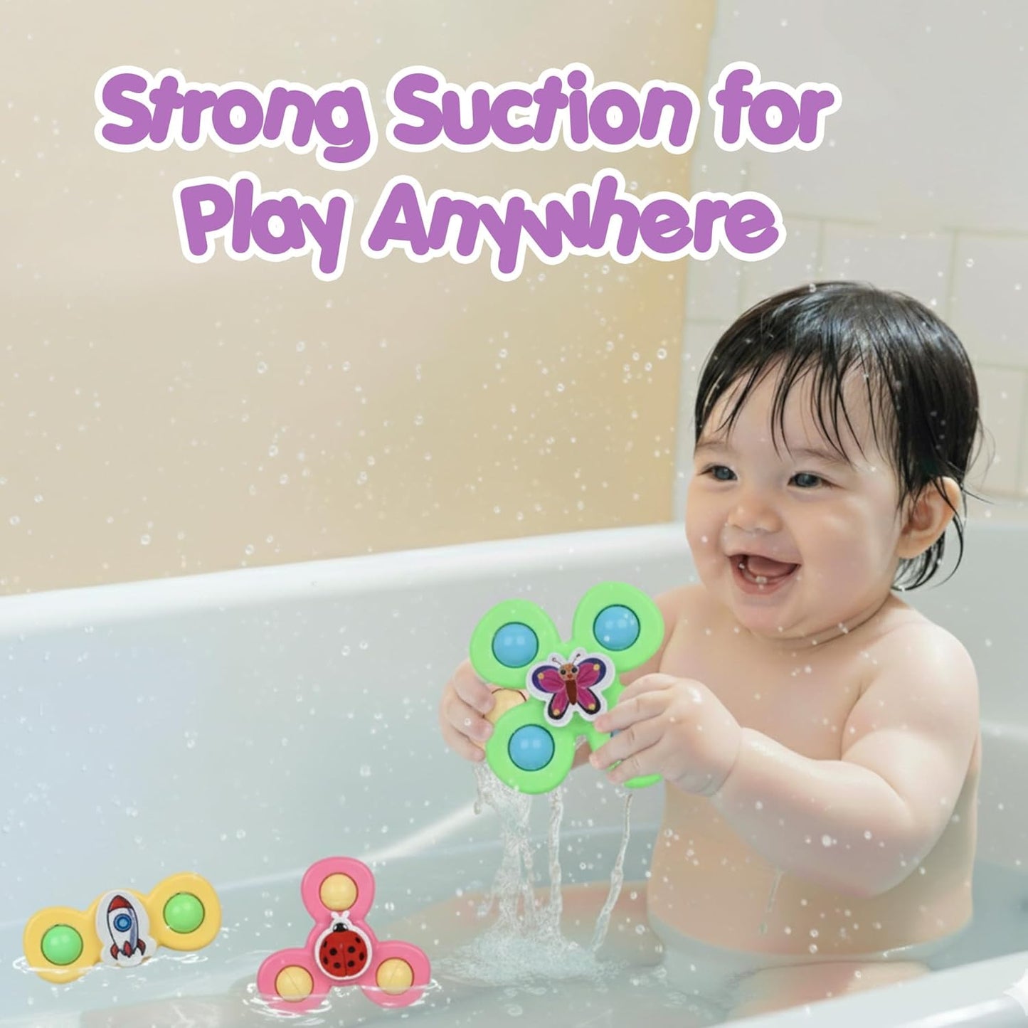 Colour Baby Spinner Toy Set â€“ Suction Cup Sensory Spin Toys (3 Pc Set)