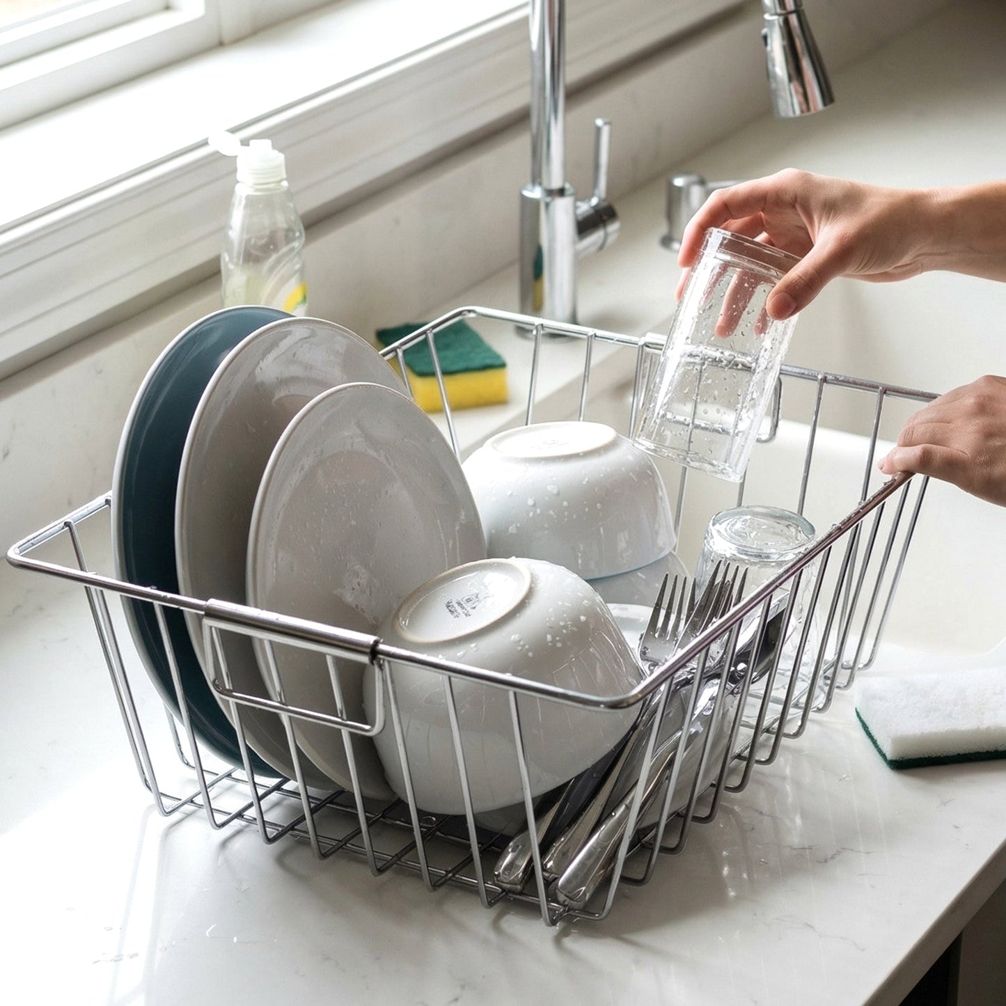 Multipurpose Stainless Steel Kitchen Sink Basket (1 Pc, 12x15 Inch)