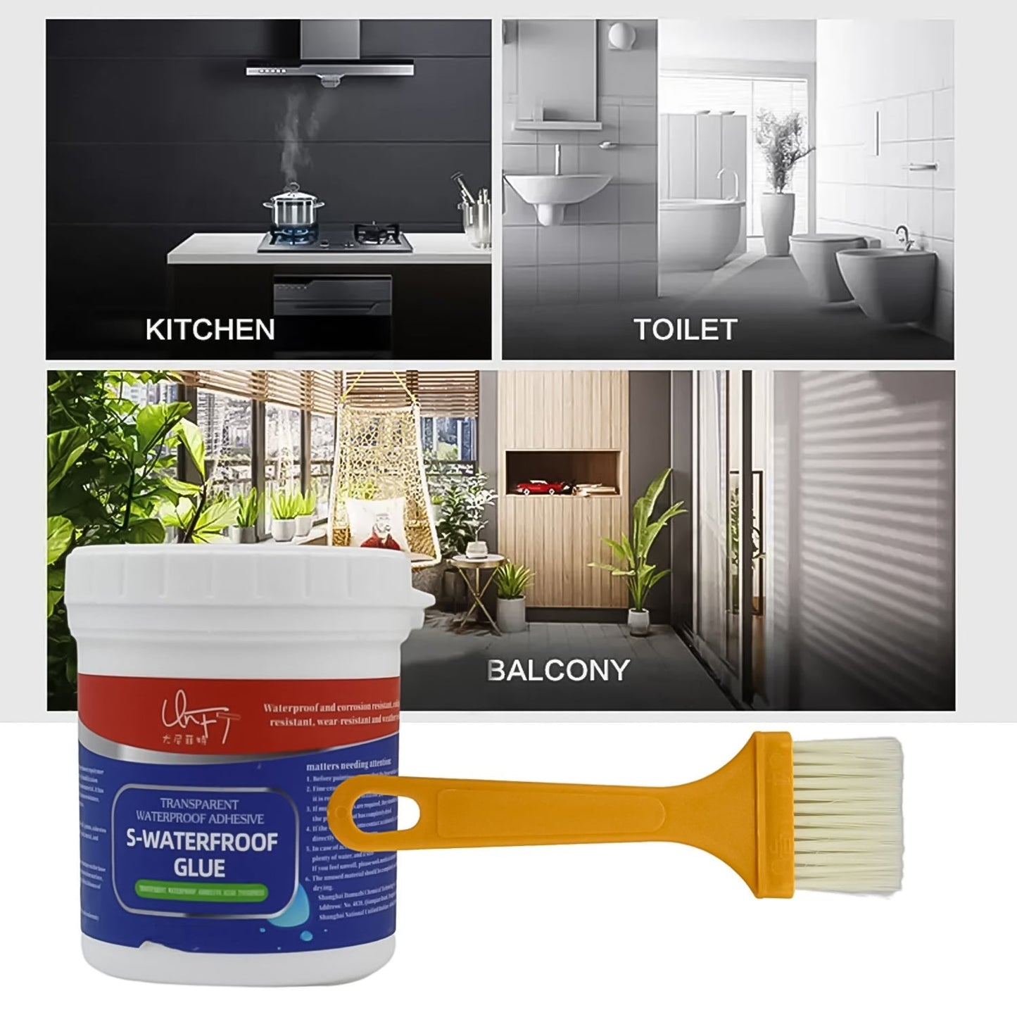Transparent Waterproof Glue 300Gm with Brush