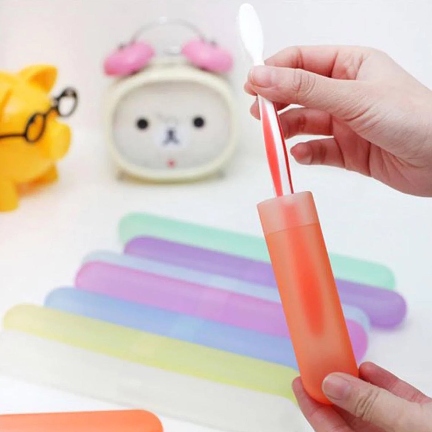 Plastic Toothbrush Covers - 6pc Anti-Bacterial Travel Protectors for Oral Care