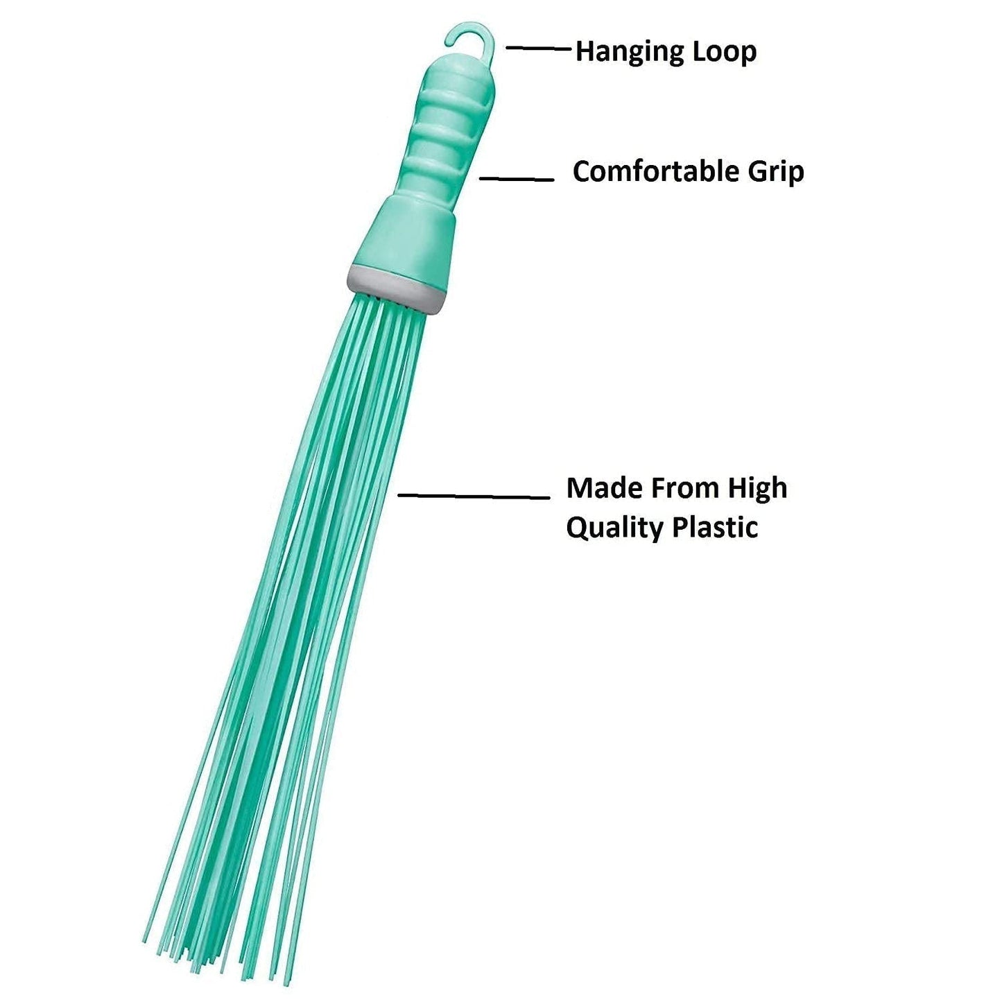 Plastic Hard Bristle Broom for Bathroom Floor Cleaning â€“ Wet & Dry Scrubbing