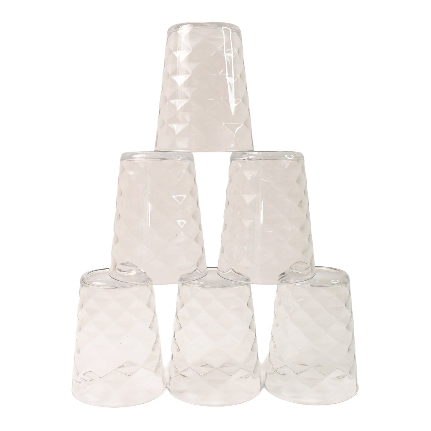 Apex Pyramid Design Unbreakable Plastic Glass â€“ 300 ML