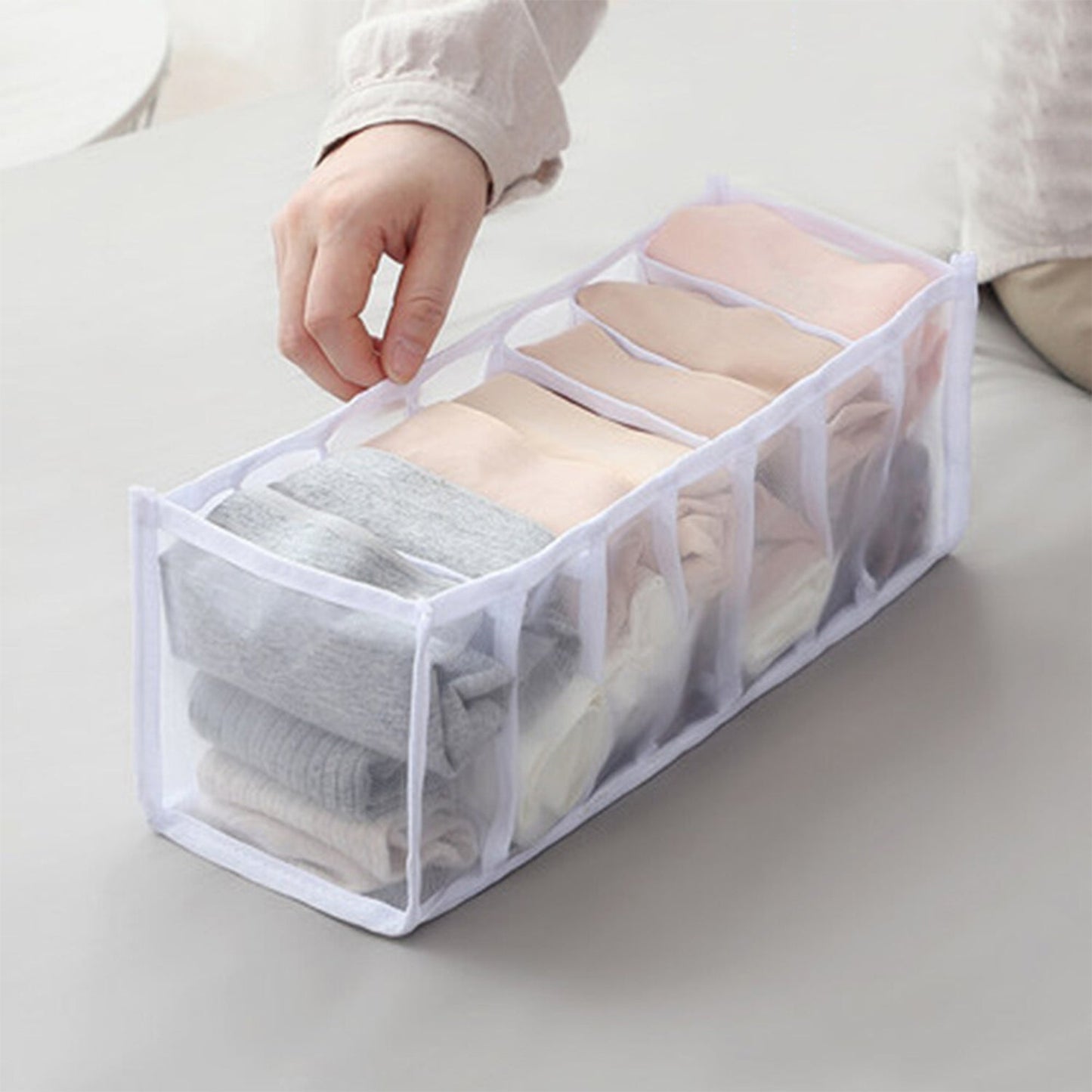 Laundry 7 section bag widely used for storing and managing laundry cloths and stuffs etc.