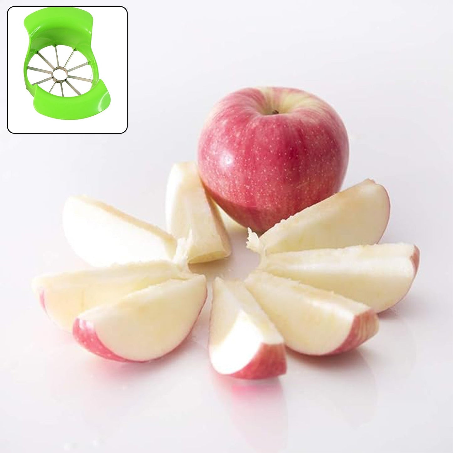 Apex Apple Cutter with Container â€“ Unbreakable ABS Body & Stainless Steel Blades