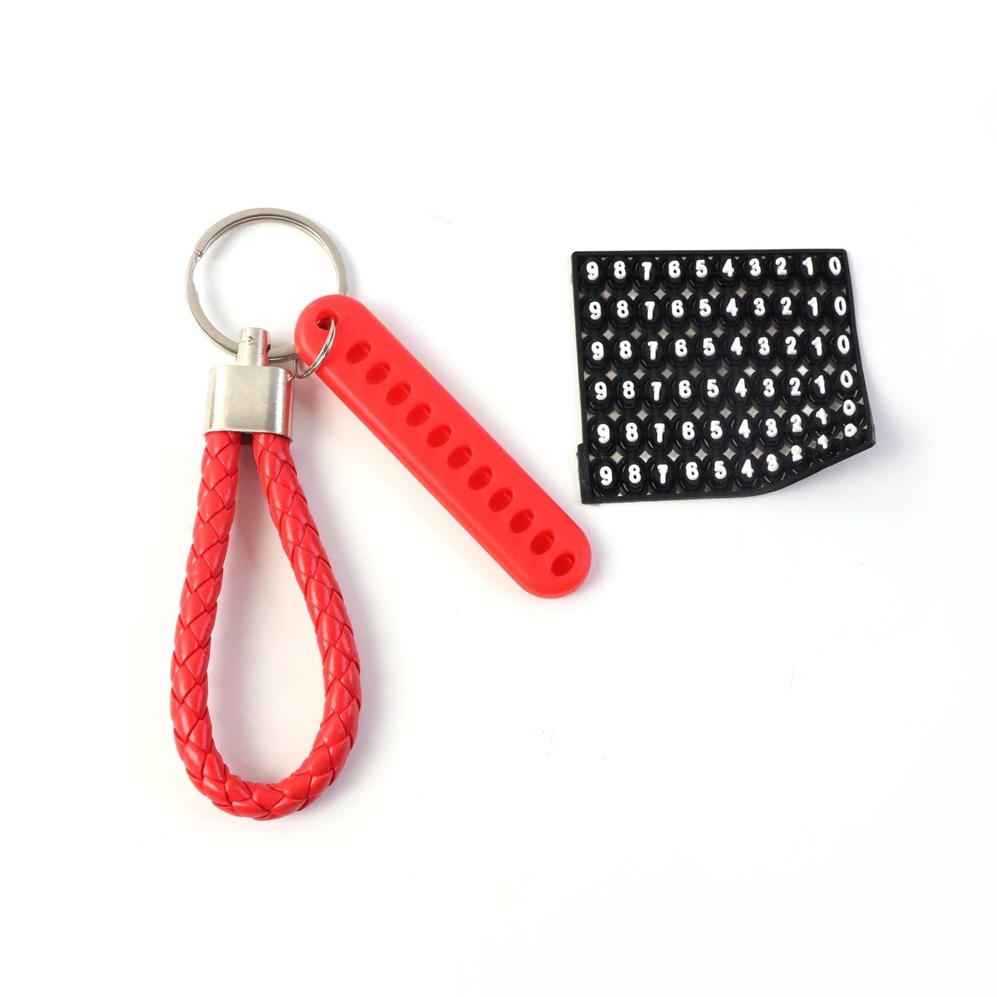 Anti-Lost Keychain with Number Plate â€“ 1 Pc