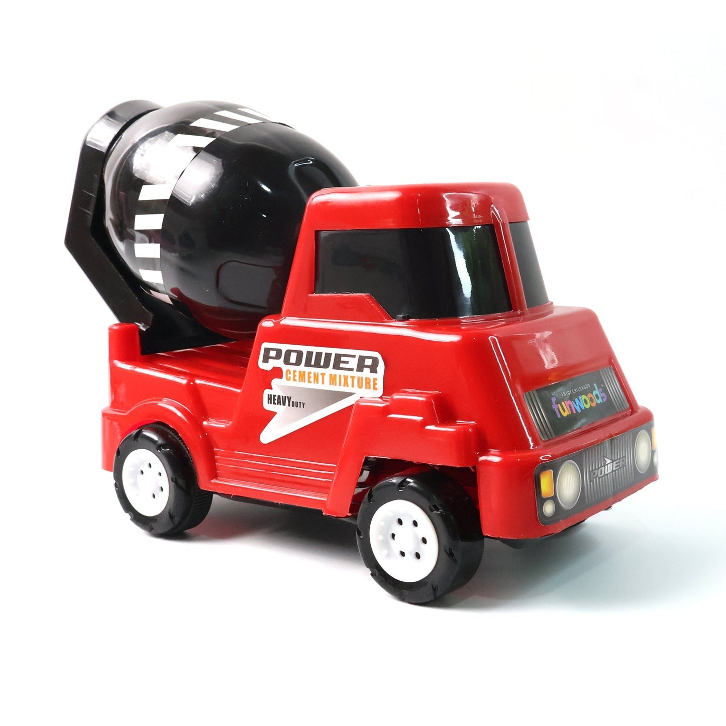 Kids Power Cement Mixer Toy Truck Friction Powered Construction Vehicle Rotating Drum Play Toy for Children 1 Pc