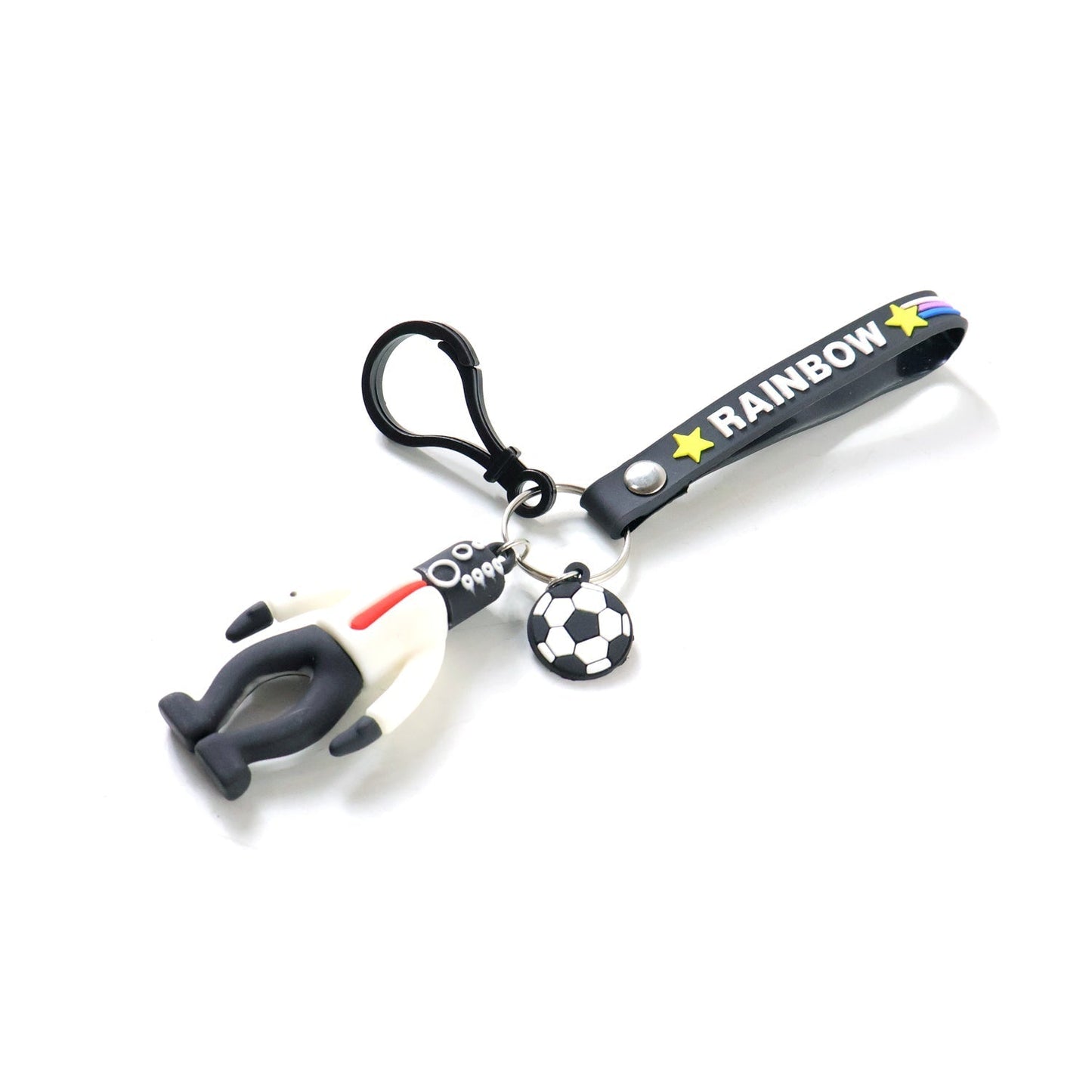 Rainbow Strap Cartoon Football Boy Keychain (1 Pc)