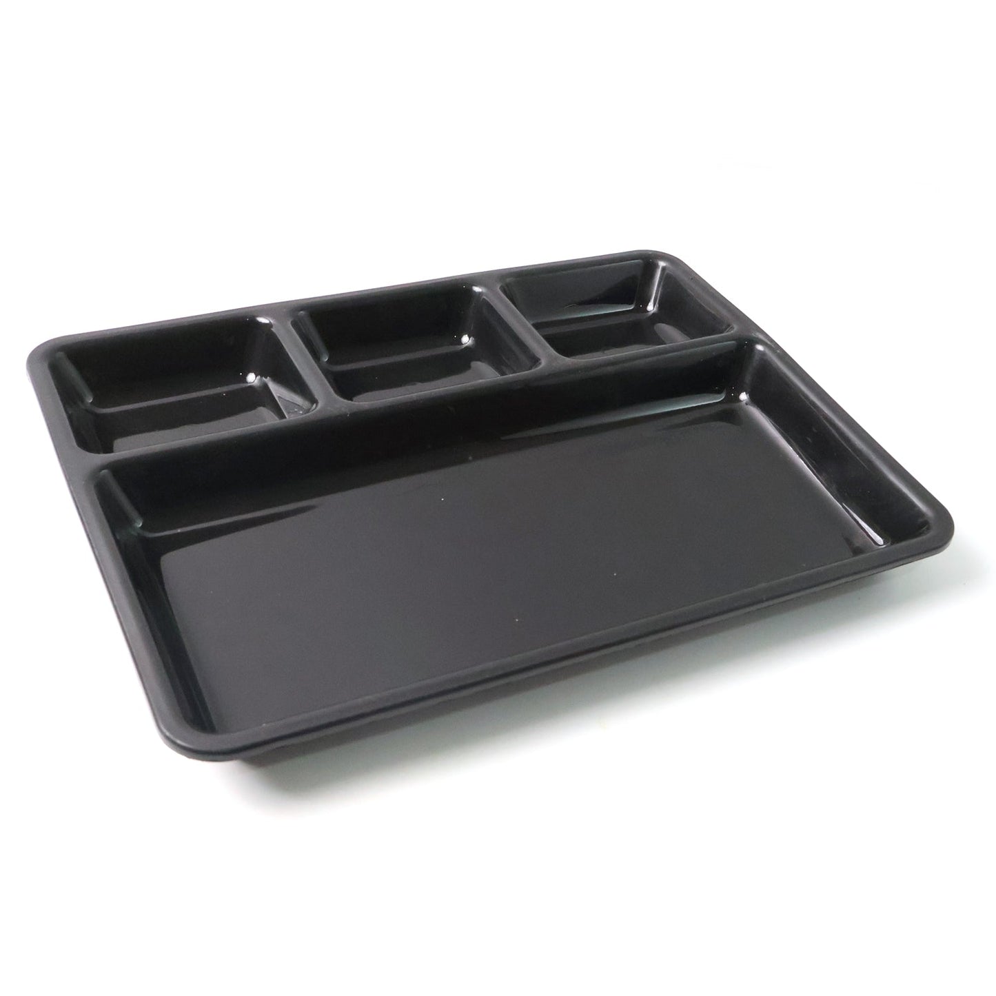 Plastic 4-Compartment Rectangular Meal Serving Tray â€“ Sectioned Dining Plate (1 Pc)