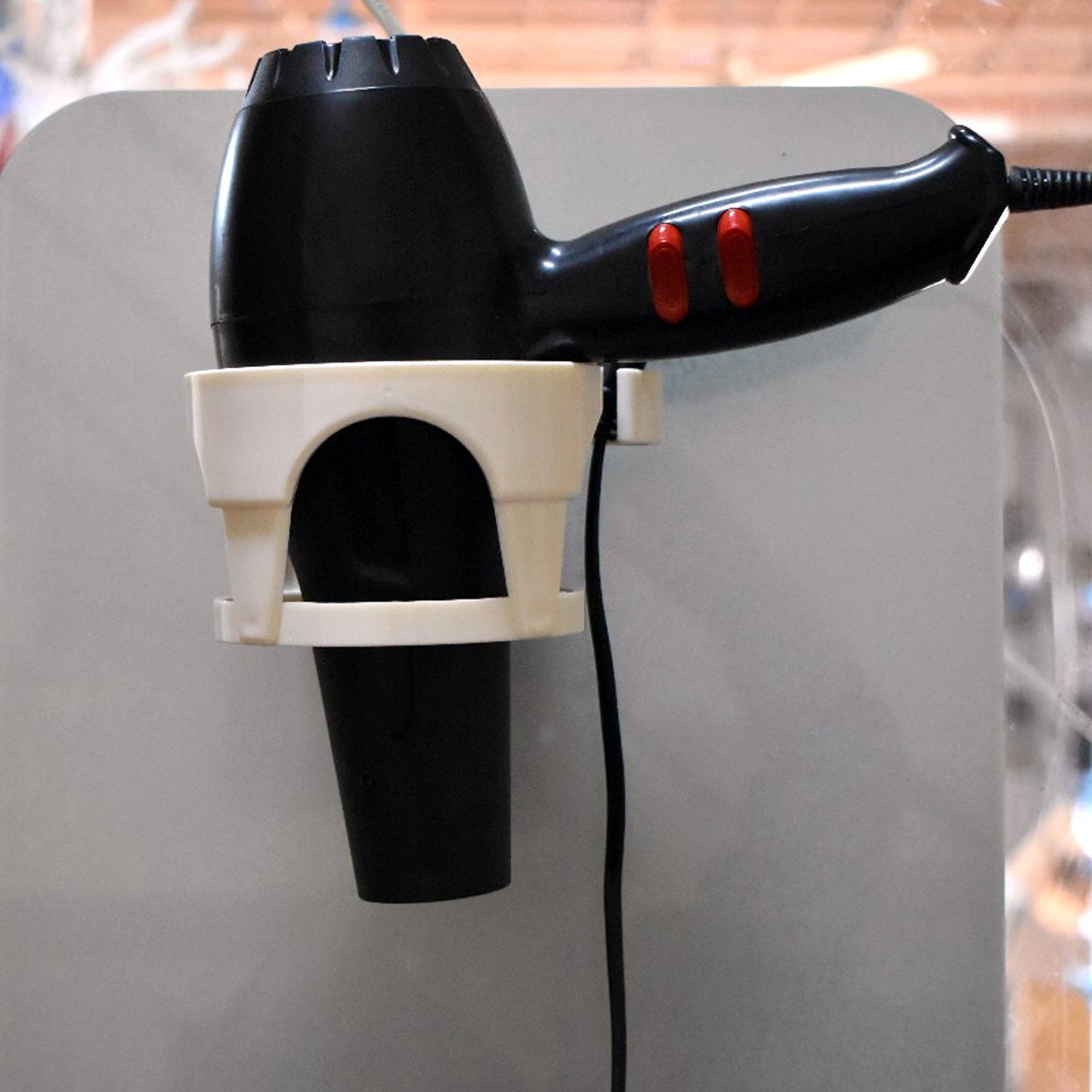 Hair Dryer Holder with Suction - Wall-Mount Bathroom Organizer for Women & Girls