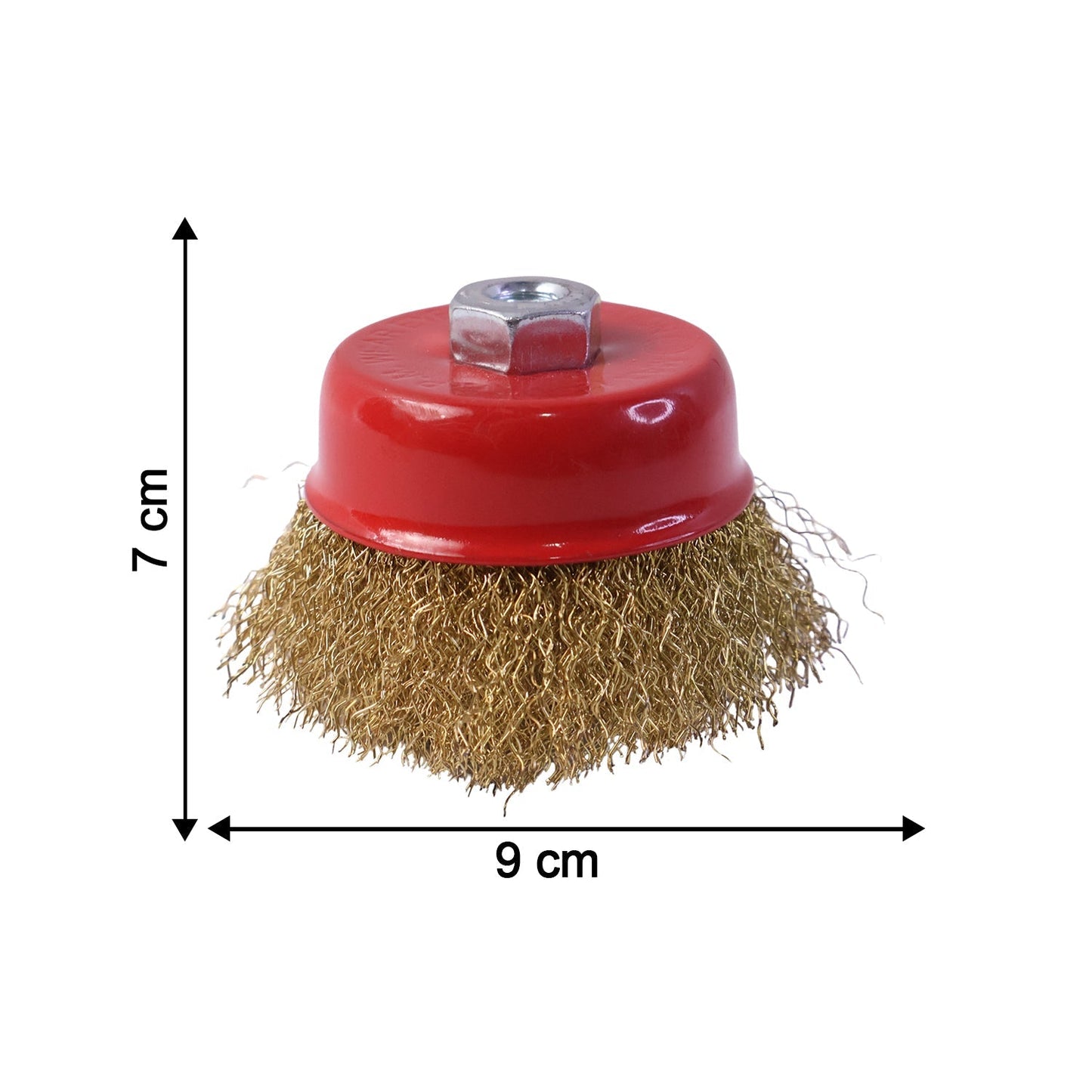 Heavy Duty Gold Wire Cup Brush for Metal Cleaning & Polishing