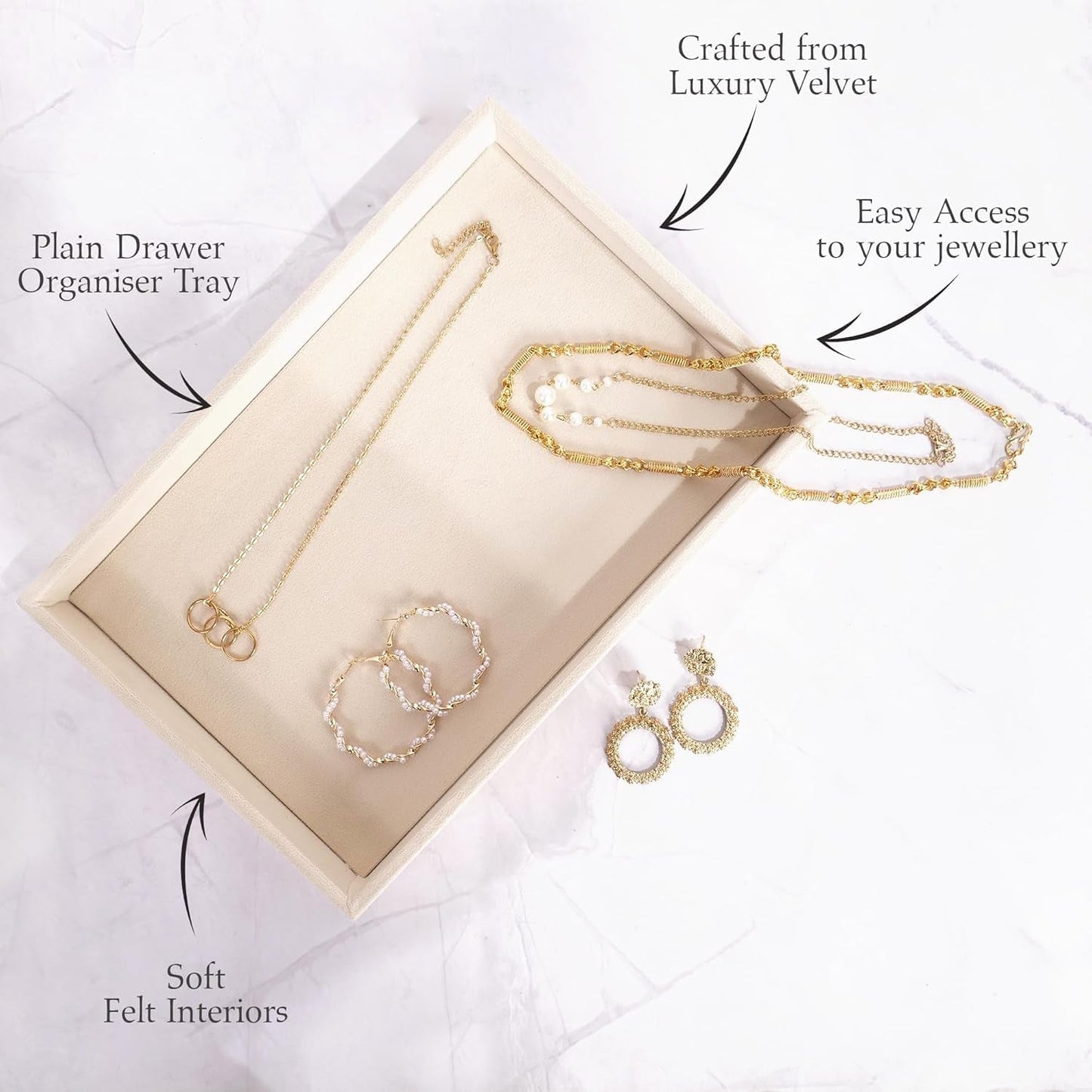 Velvet Jewellery Tray 21x12Cm (1Pc)