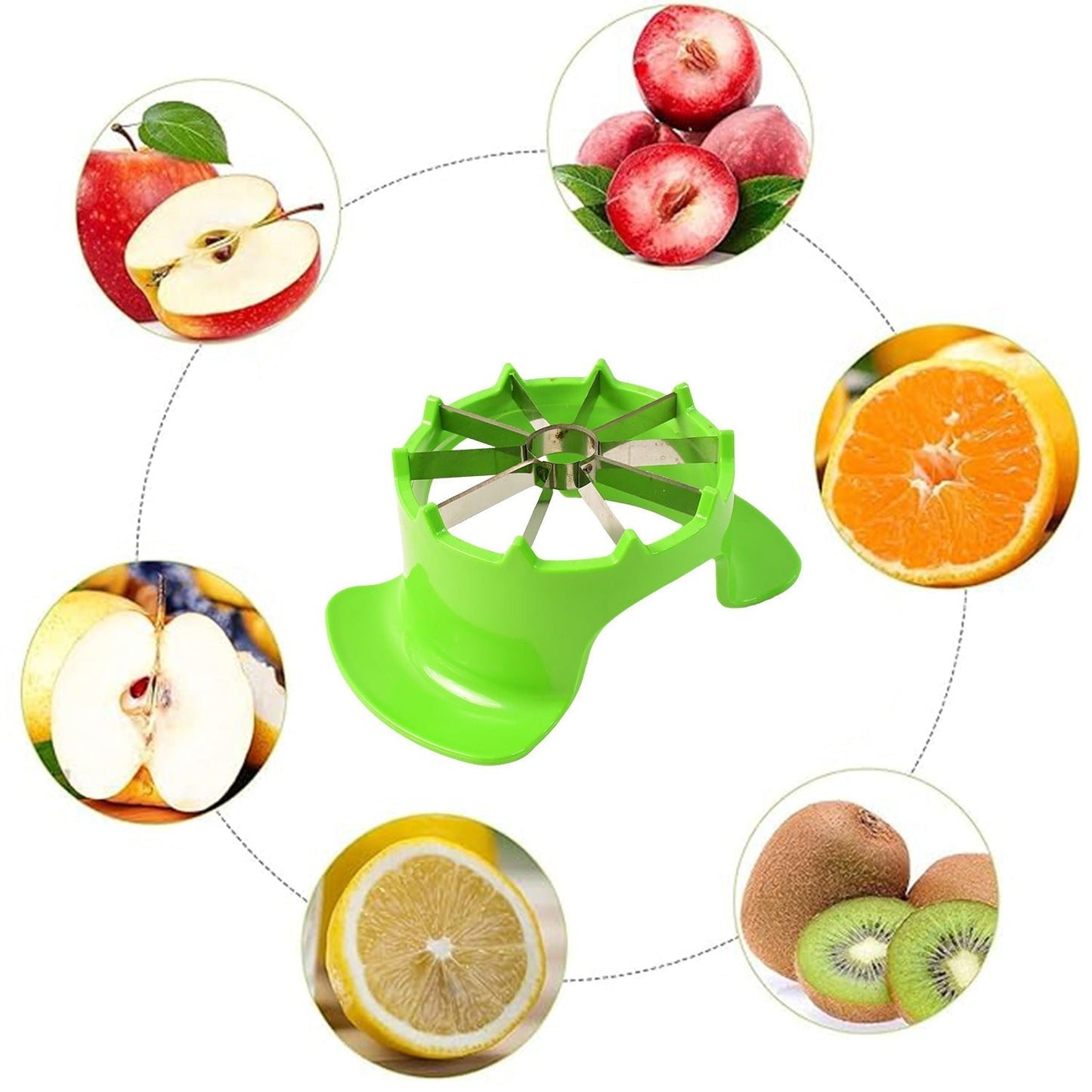 Apex Apple Cutter with Container â€“ Unbreakable ABS Body & Stainless Steel Blades