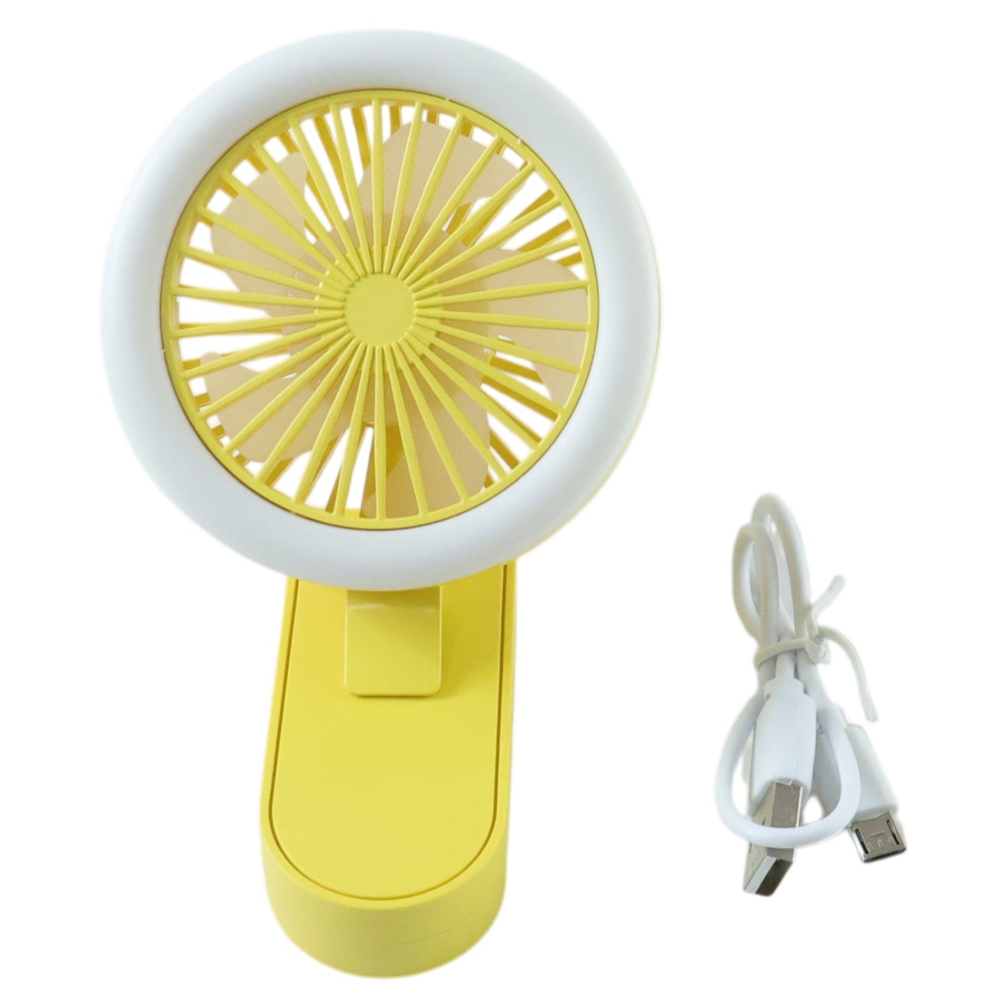 Portable Rechargeable Mini Table Fan with LED Light (1 Pc)