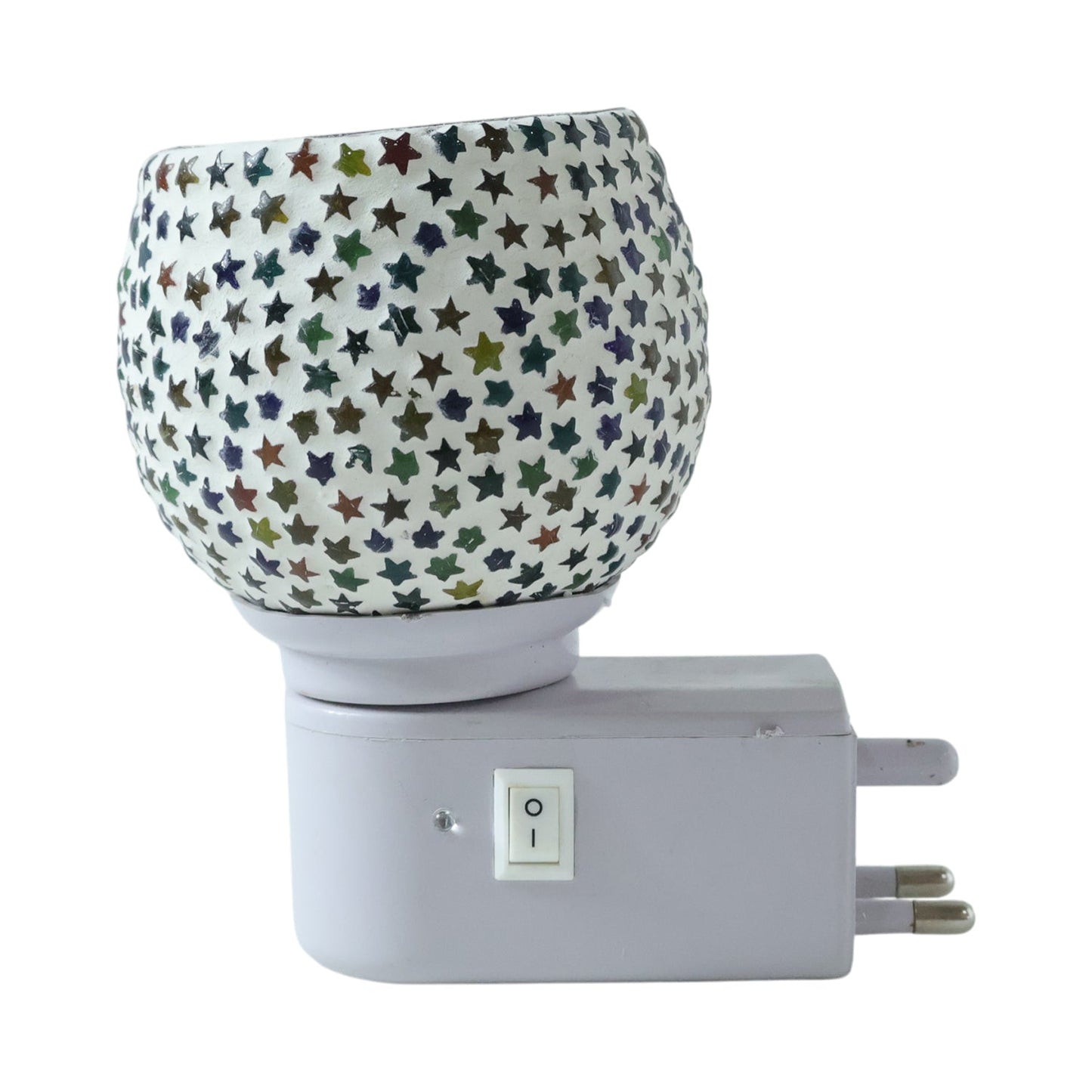Decorative Star Pattern Mosaic Glass Plug-In Night Lamp (1 Pc)