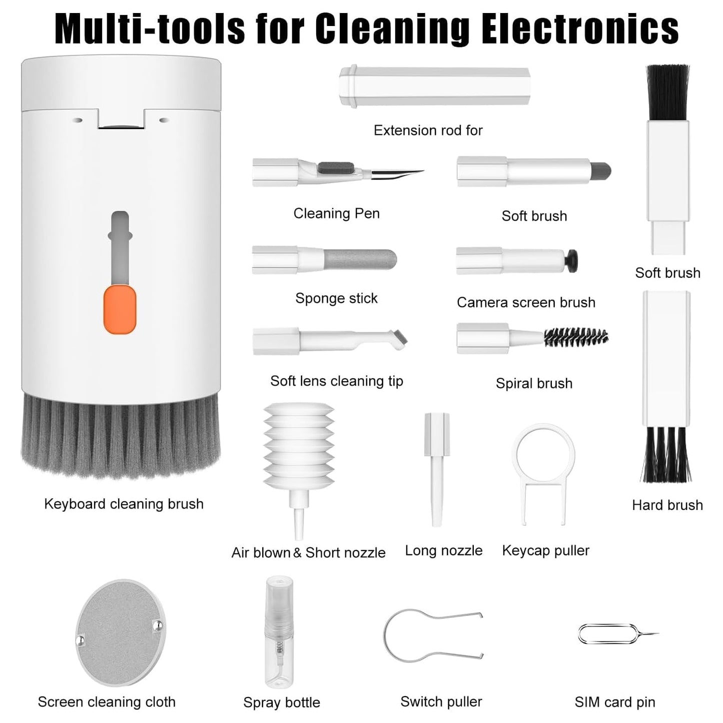 20-in-1 Keyboard Cleaner Kit – Electronic Cleaning Brush, Spray & Tools for Laptop, Phone, Camera & More