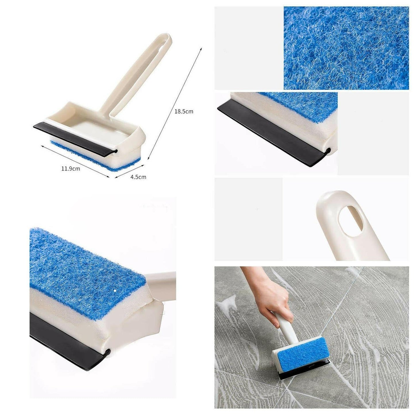2-in-1 Glass Wiper & Brush – Double-Sided Cleaner for Mirrors, Tiles & Windows