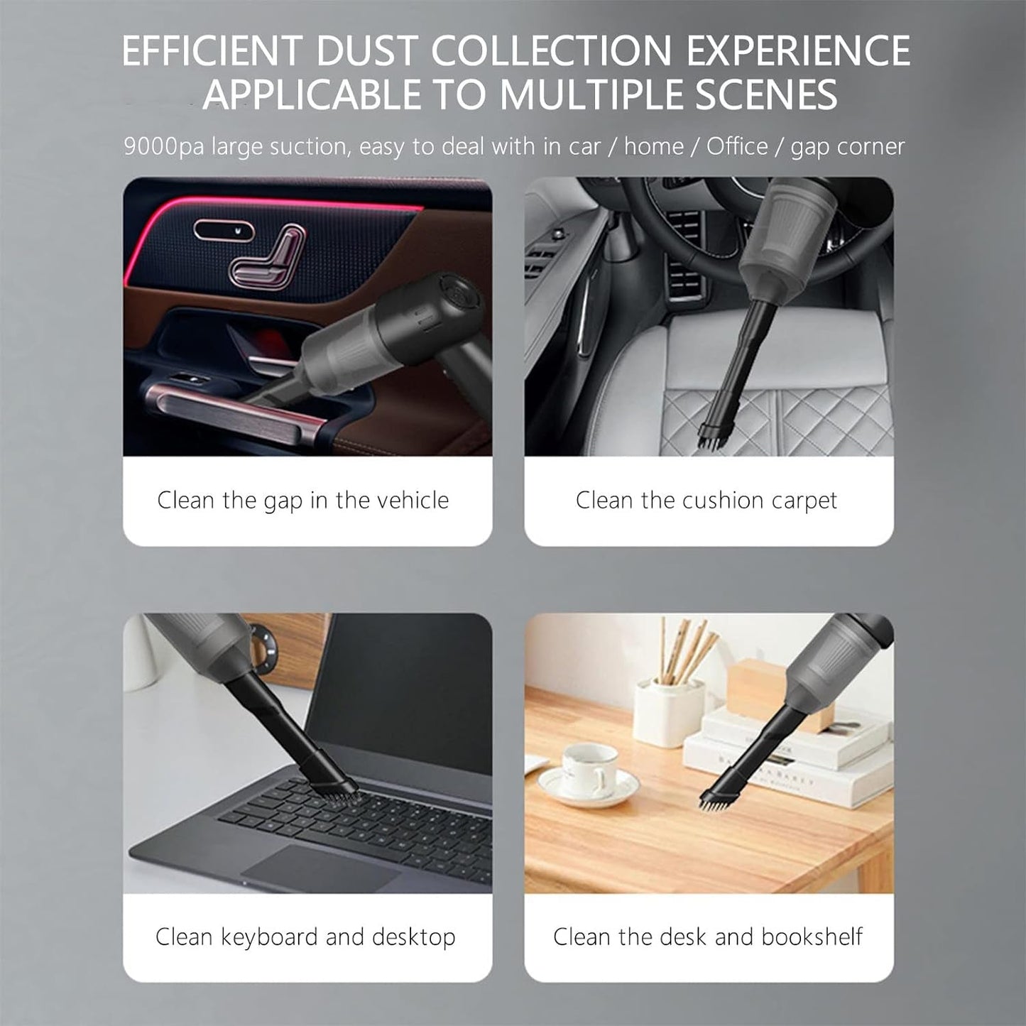 3 in 1 Mini Car Vacuum â€“ Wireless, Rechargeable, Blower & Dust Cleaner for Car, Home & Keyboard