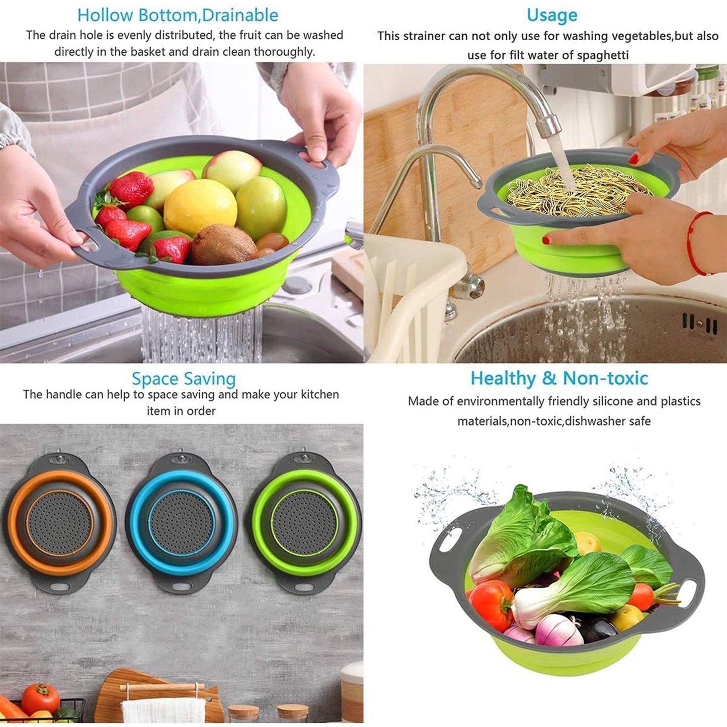 Round Sili Strain used in all kinds of household and official kitchen purposes as a Foldable utensil.