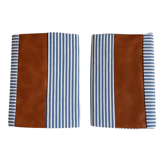 Pillow Covers, leather & cotton Cushion Covers (20 × 20 Inch / 1 Pair / 2 Pc)