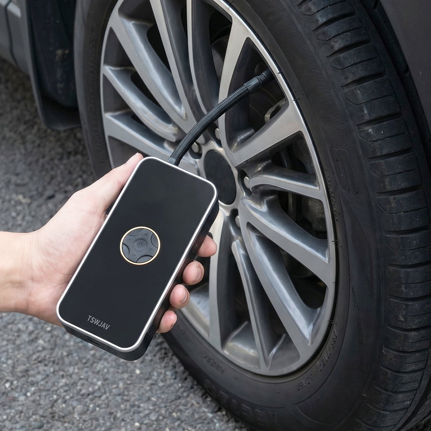 Portable Electric Car Tyre Air Pump – Rechargeable Wireless Inflator (1 Set)
