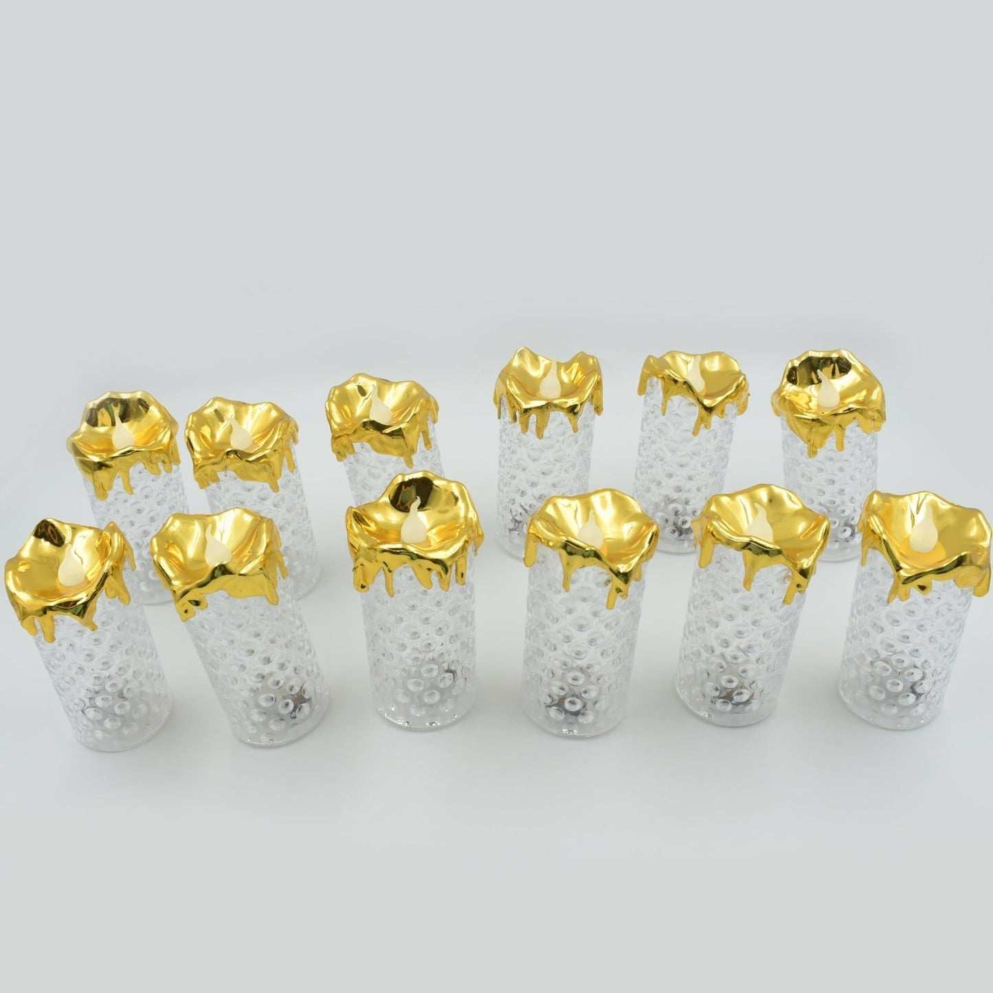 Gold LED Flameless Candles for Decor & Gifting (12 Pc MOQ)