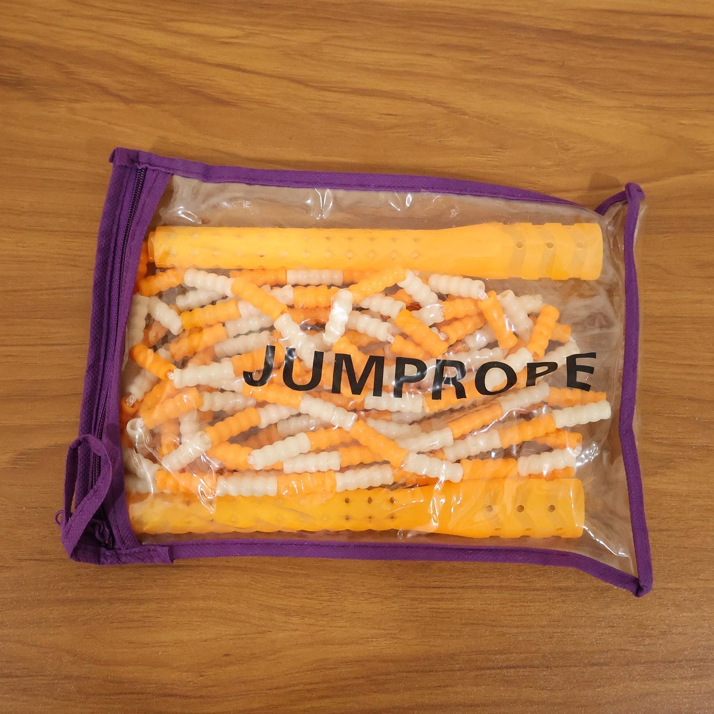 Yellow & White Beaded Skipping Jump Rope (1 Set)
