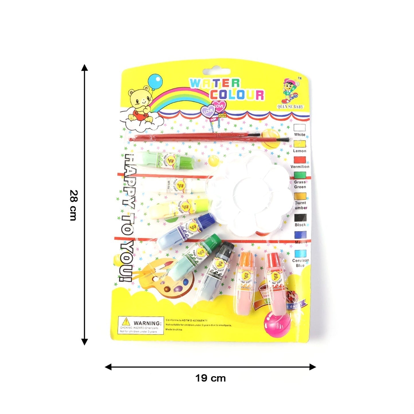 Watercolor Paint Set with 8 Vibrant Colors, Brushes, and Palette