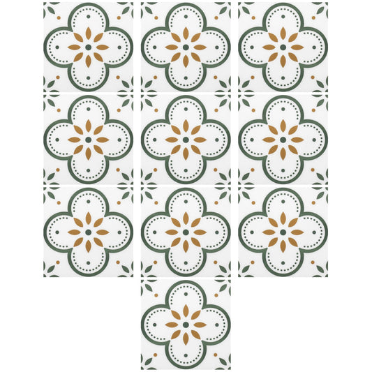 Peel and Stick Floor Tiles Kitchen / Bathroom Backsplash Sticker Detachable Waterproof DIY Tile Stickers for Wall Decoration Tiles Home Decoration (8x8 Inch / 10 Pcs Set)