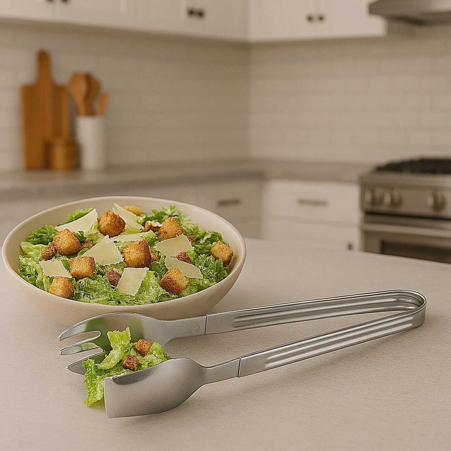 Stainless Steel Multipurpose Serving Tong â€“ 2-in-1 Pasta & Salad Tong (1 Pc)