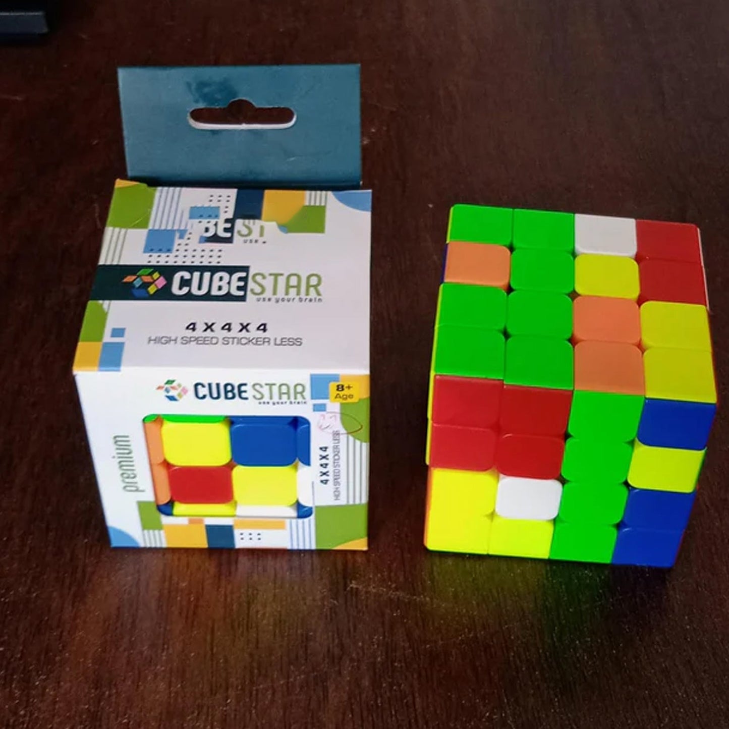Small Puzzles Cubes 4Ã—4Ã—4 High Speed Sticker Less Magic Cube Game, Kids and Professionals Magic Cube Puzzle Toy, Pack of 1, 8+ Years