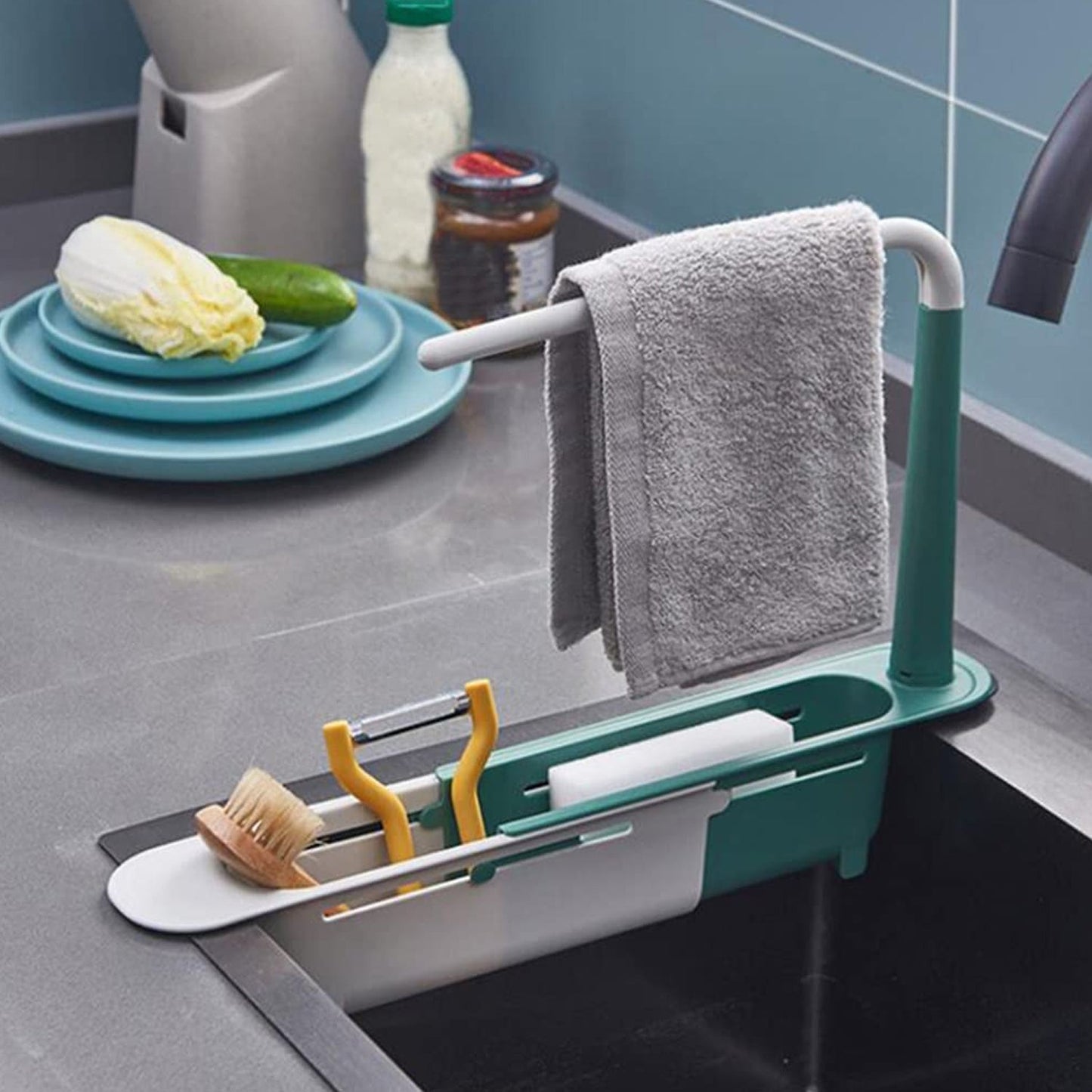 Expandable Kitchen Drying Basket Rack for Kitchen Use (1 Pc)