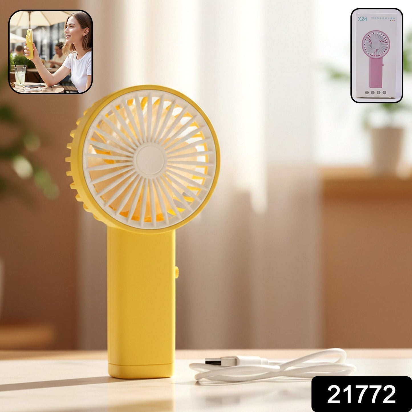 Portable USB Rechargeable Mini Handheld Fan (1 Pc)